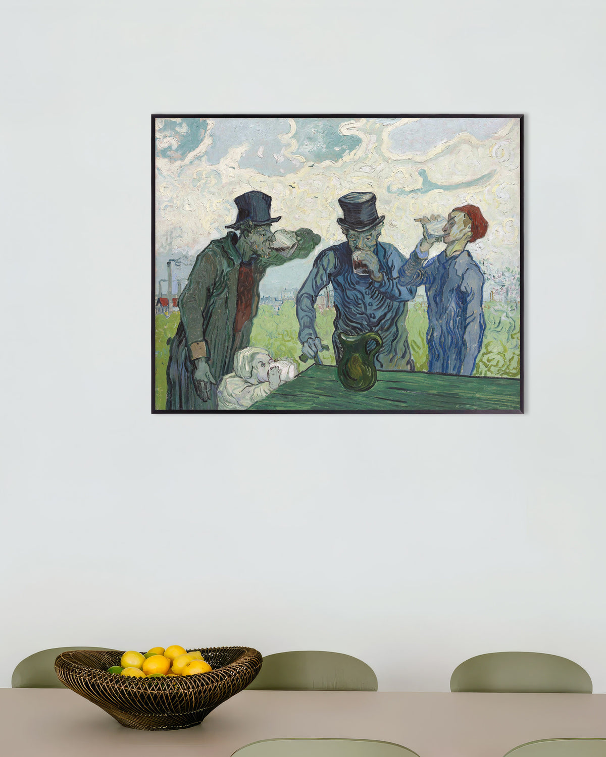 Poster „Die Trinker, nach Daumier (1890) von Vincent van Gogh“ mit Metallrahmen