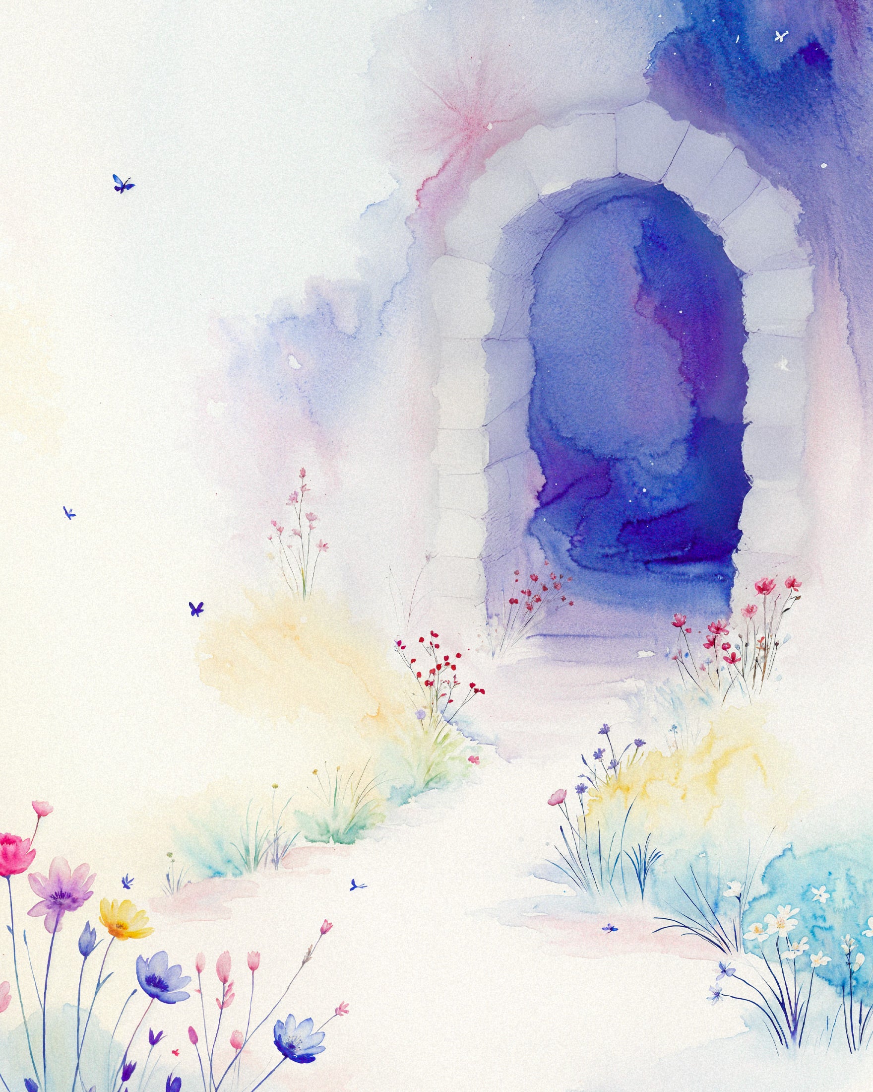 Kinder-Aquarell, die Tür der Träume - poster
