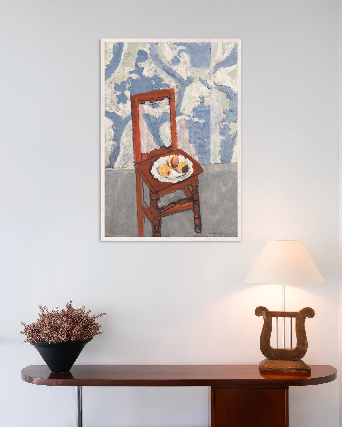 Poster von Der Lorraine-Stuhl (1919) von Henri Matisse, mit weißem Holzrahmen