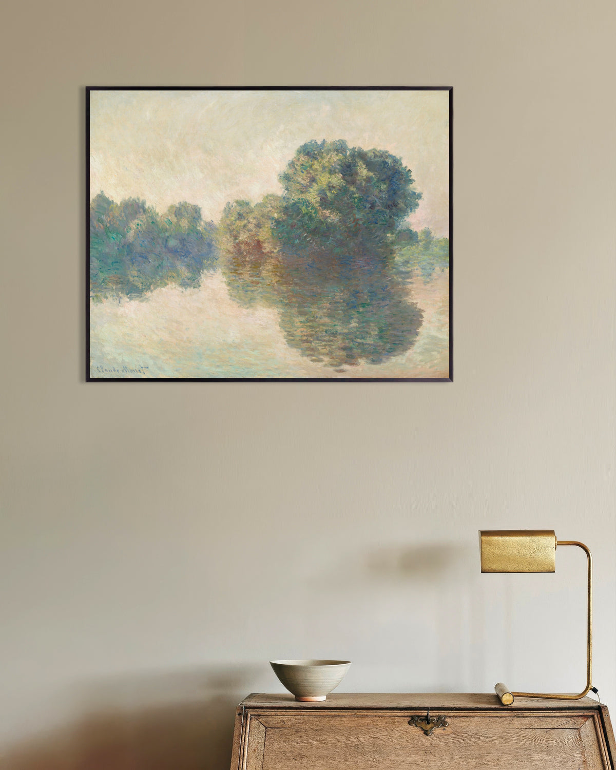 Poster Die Seine bei Giverny (1897) von Claude Monet mit Metallrahmen
