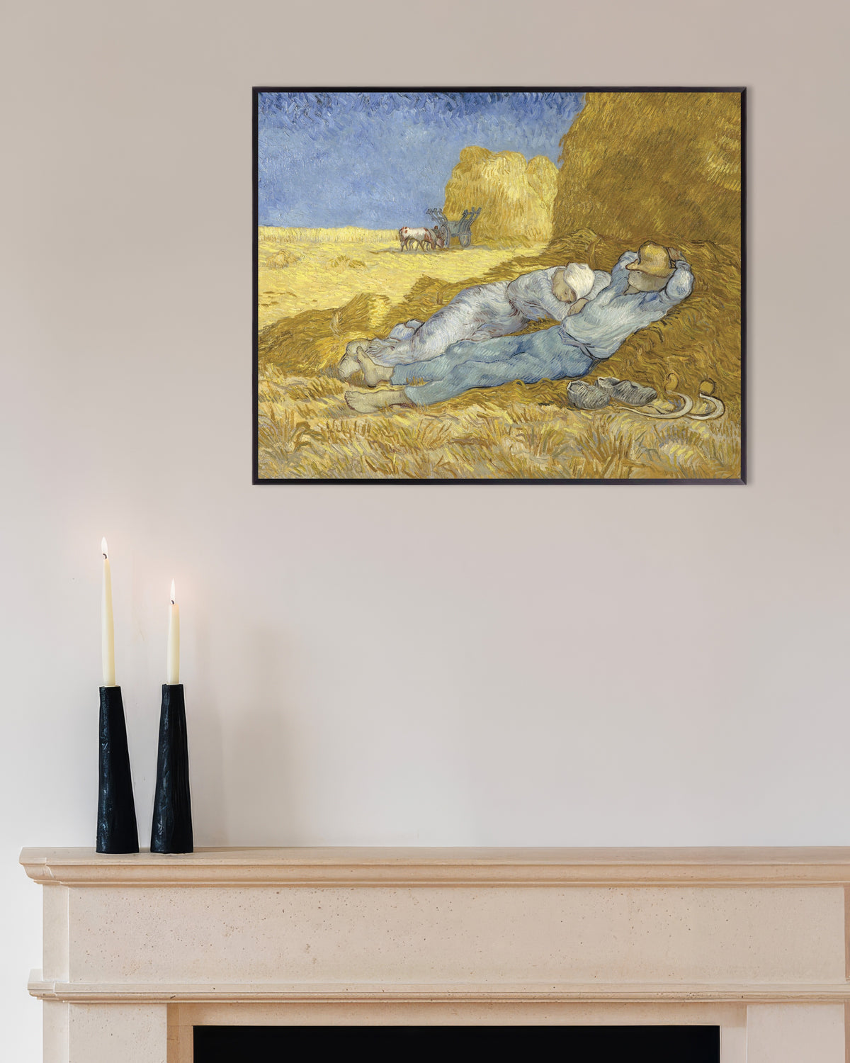 Poster von Die Siesta, nach Millet (1890) von Vincent van Gogh, mit Metallrahmen