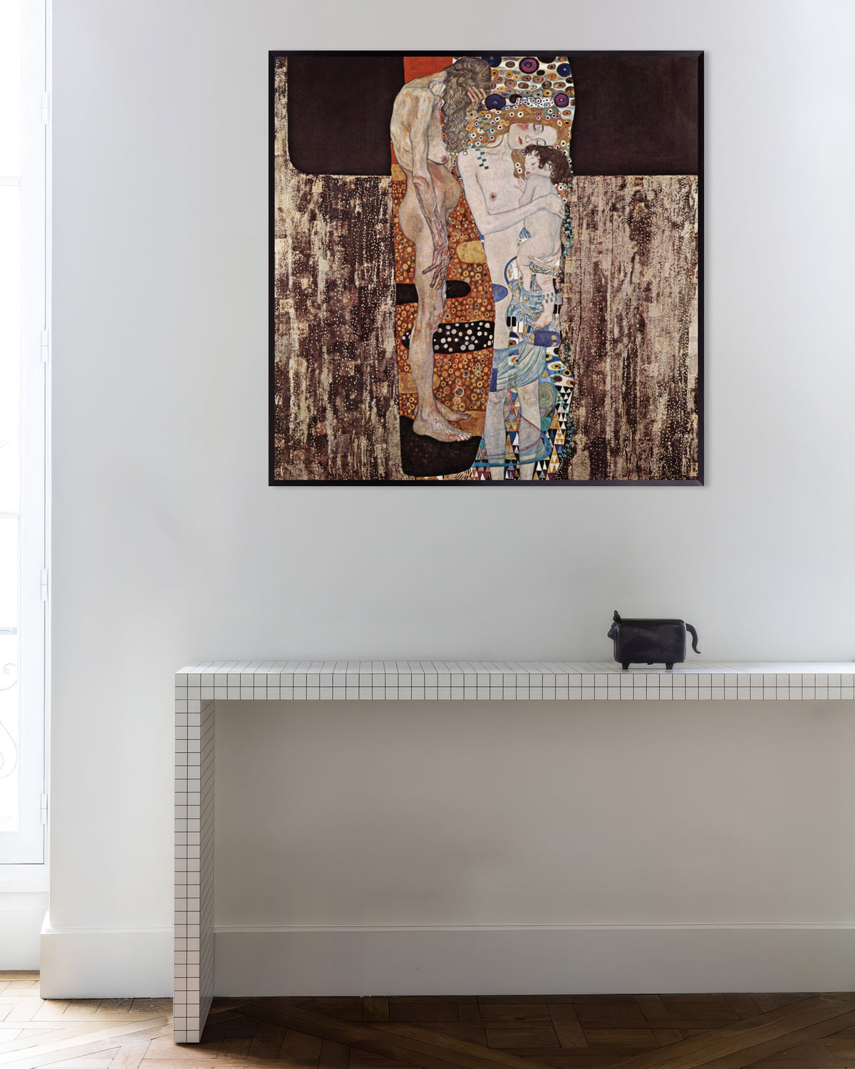 Poster Die drei Lebensalter der Frau (1905) von Gustav Klimt mit Metallrahmen