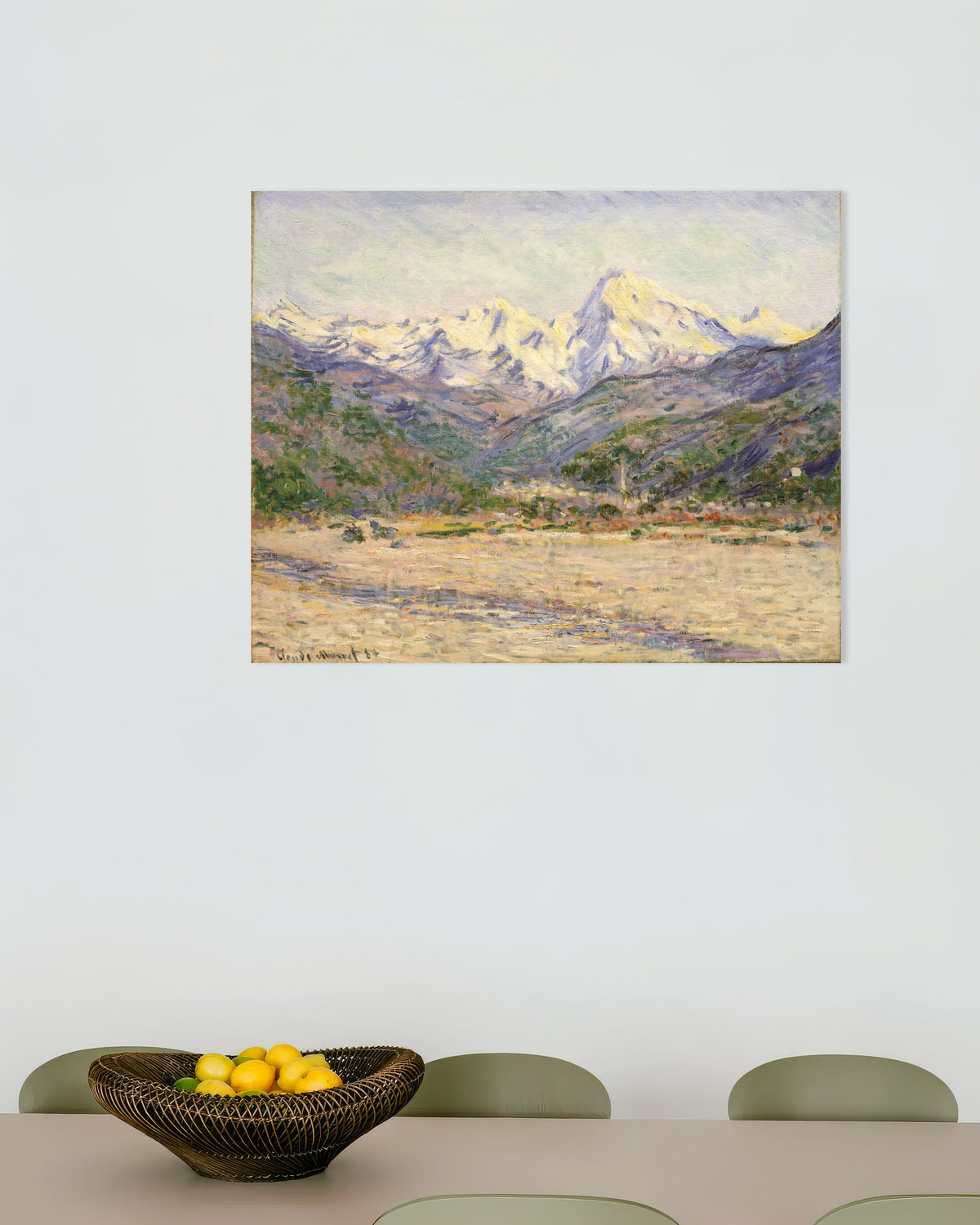Poster Das Tal der Nervia (1884) von Claude Monet