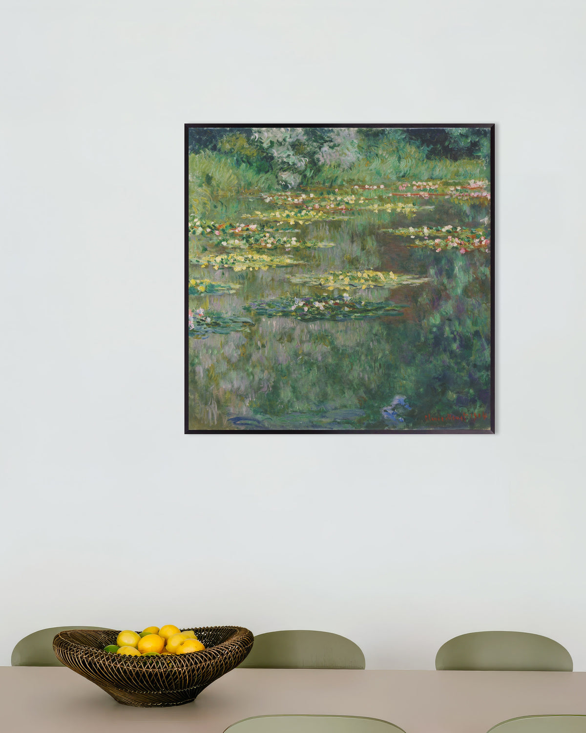 Poster Der Seerosenteich (1904) von Claude Monet mit Metallrahmen