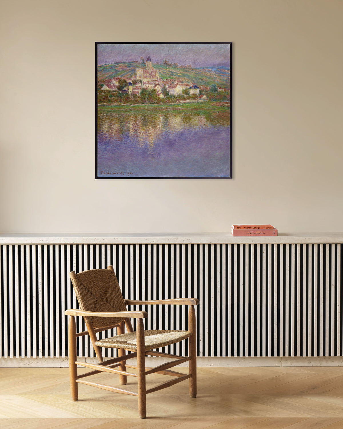 Poster Vétheuil (1901) von Claude Monet mit Metallrahmen