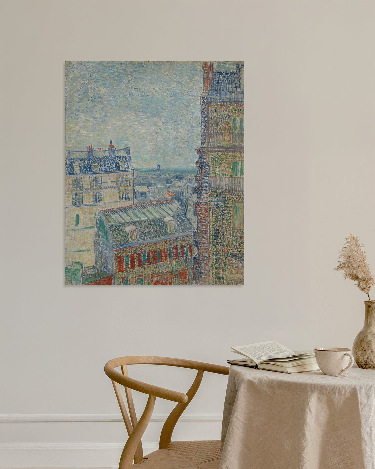Poster Blick aus Theos Wohnung (1887) von Vincent van Gogh