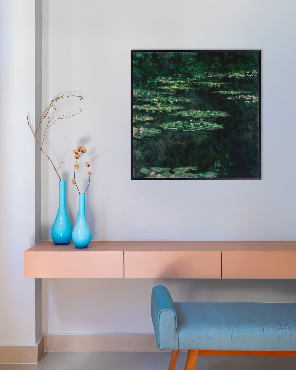 Poster Seerosen (1904) von Claude Monet mit Metallrahmen