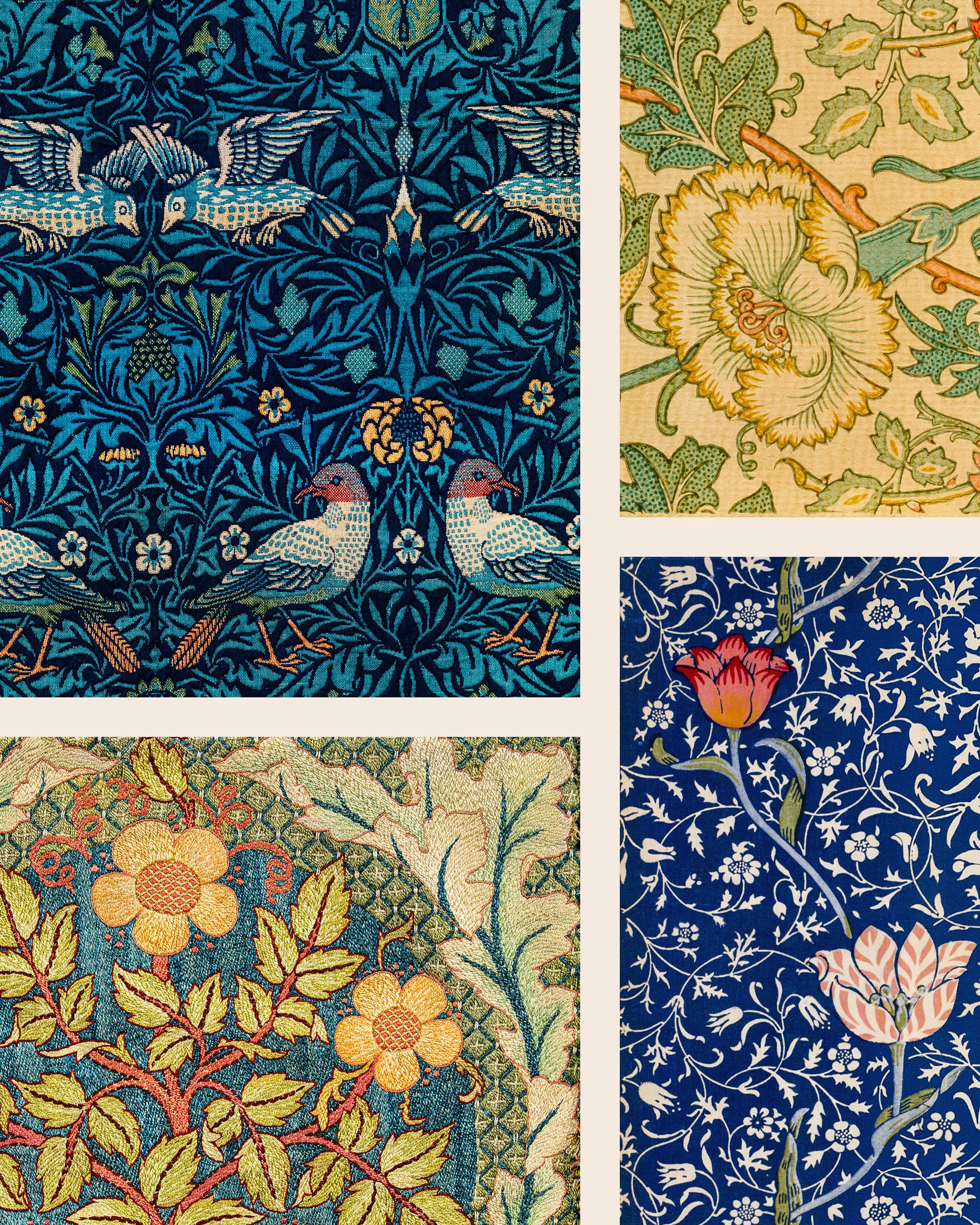 William Morris poster, blumiges Muster im Mosaikstil