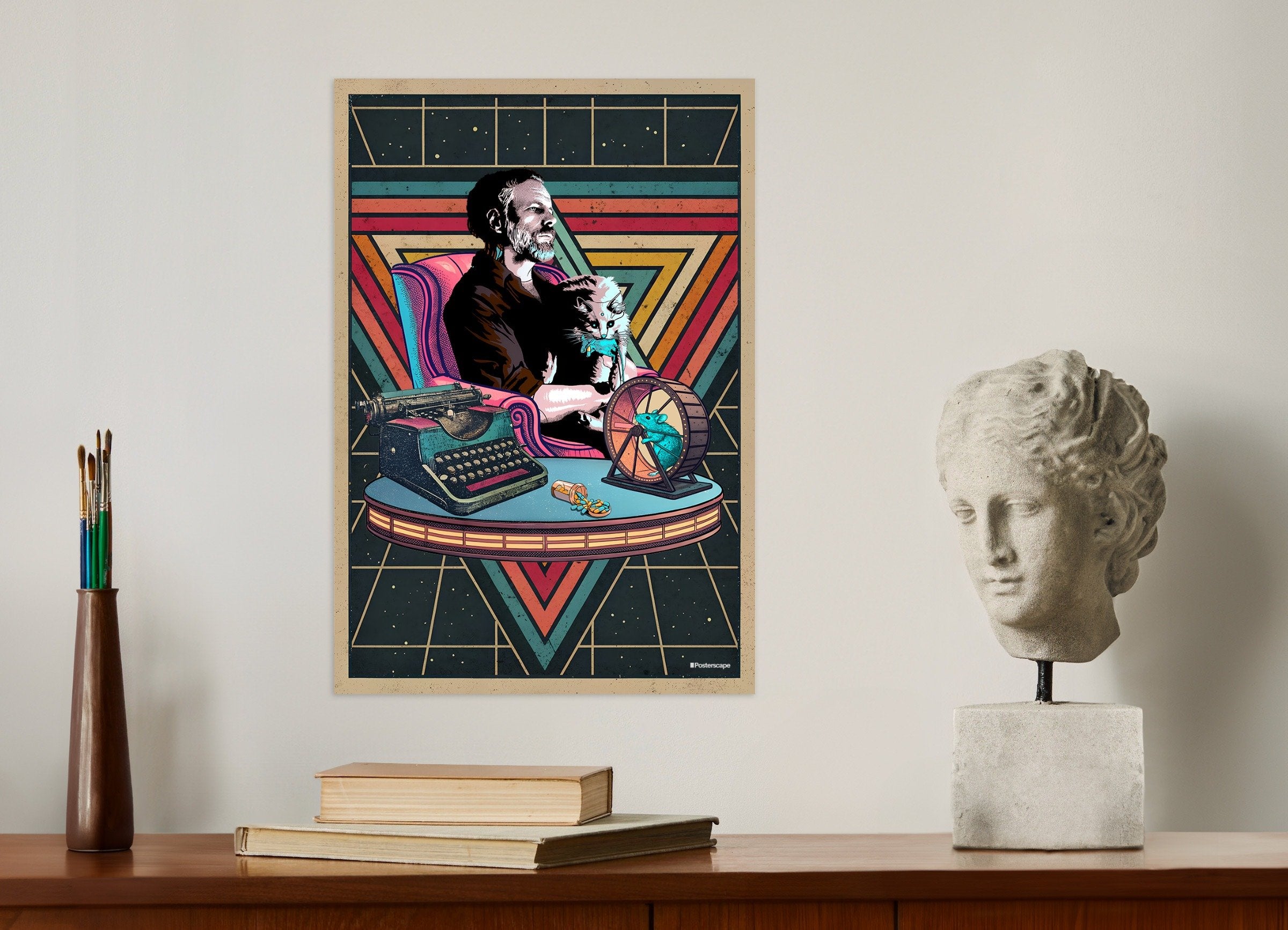 Philip K. Dick Poster - „Ich bin lebendig und du bist tot“ - Retro Sci-Fi Plakat