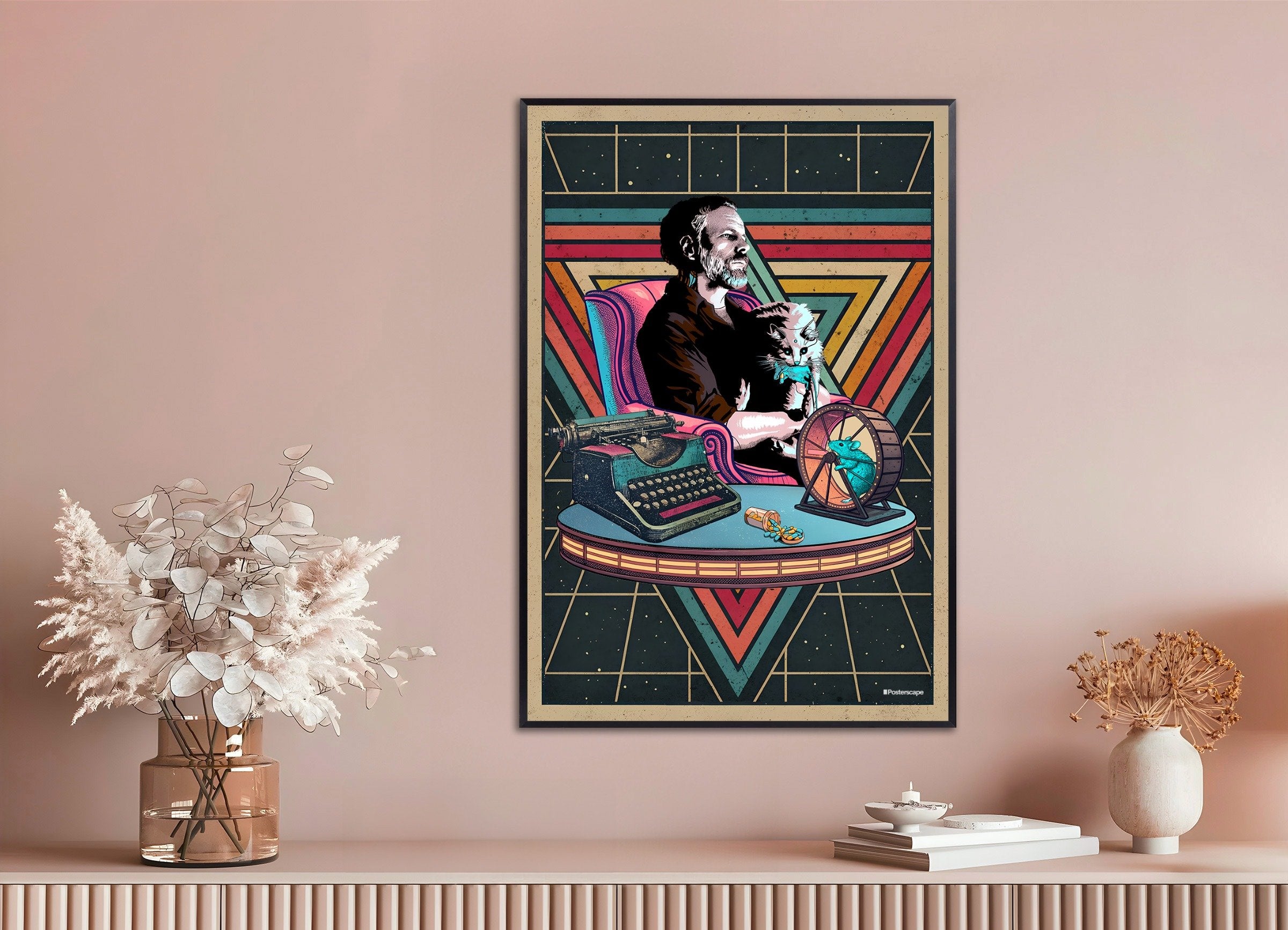 Philip K. Dick Poster - „Ich bin lebendig und du bist tot“ - Retro Sci-Fi Plakat
