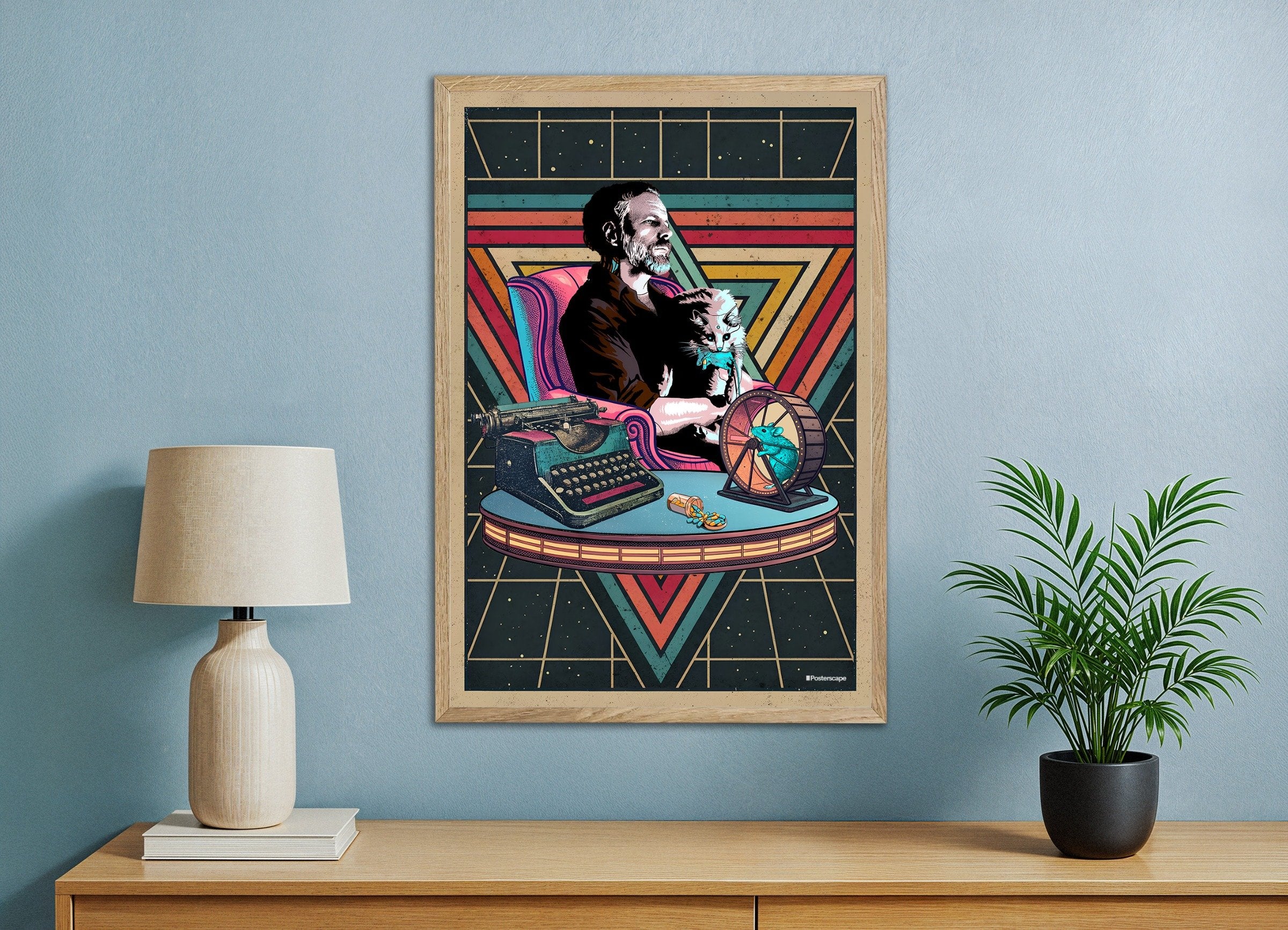 Philip K. Dick Poster - „Ich bin lebendig und du bist tot“ - Retro Sci-Fi Plakat