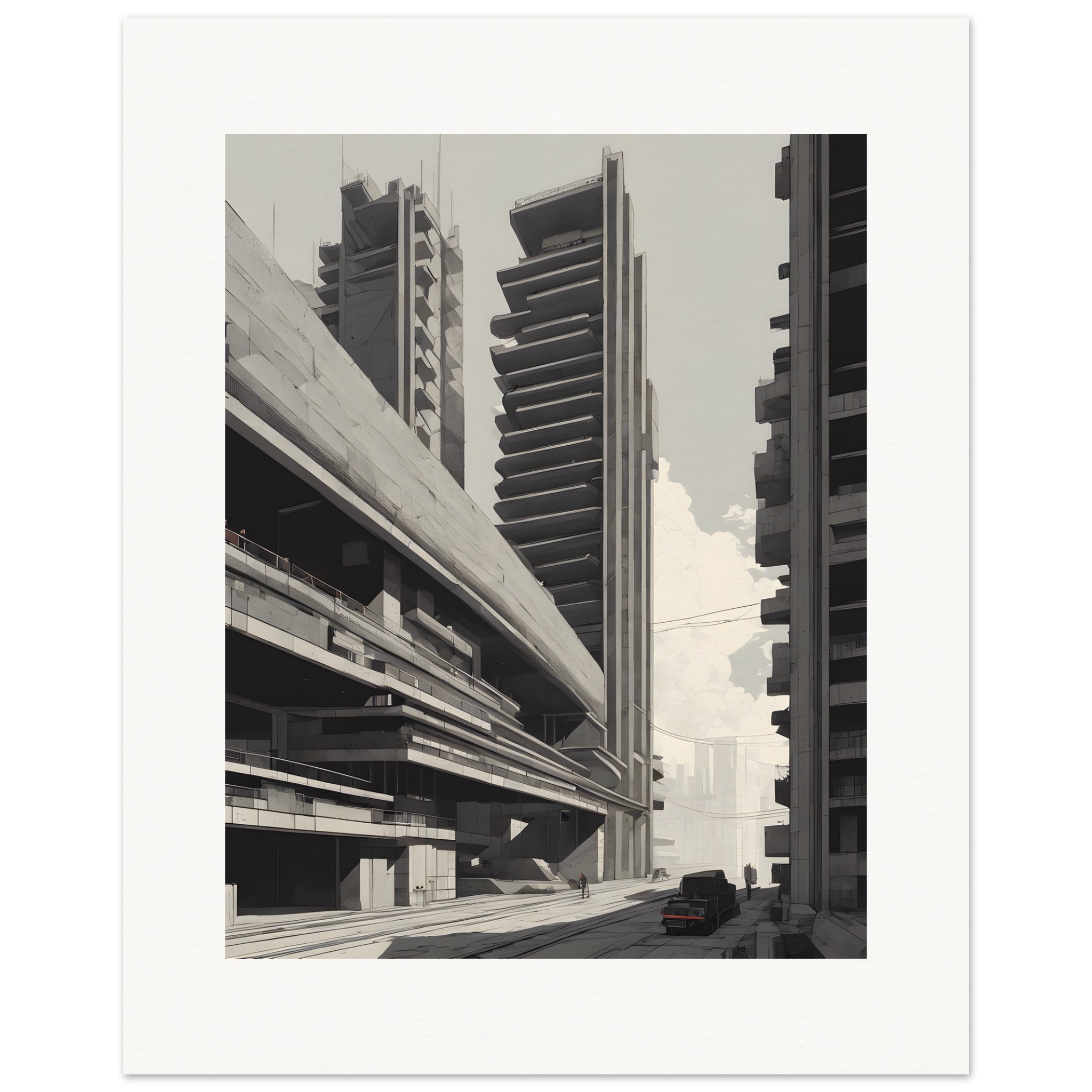 Lo-fi, brutalistische Architektur - Poster