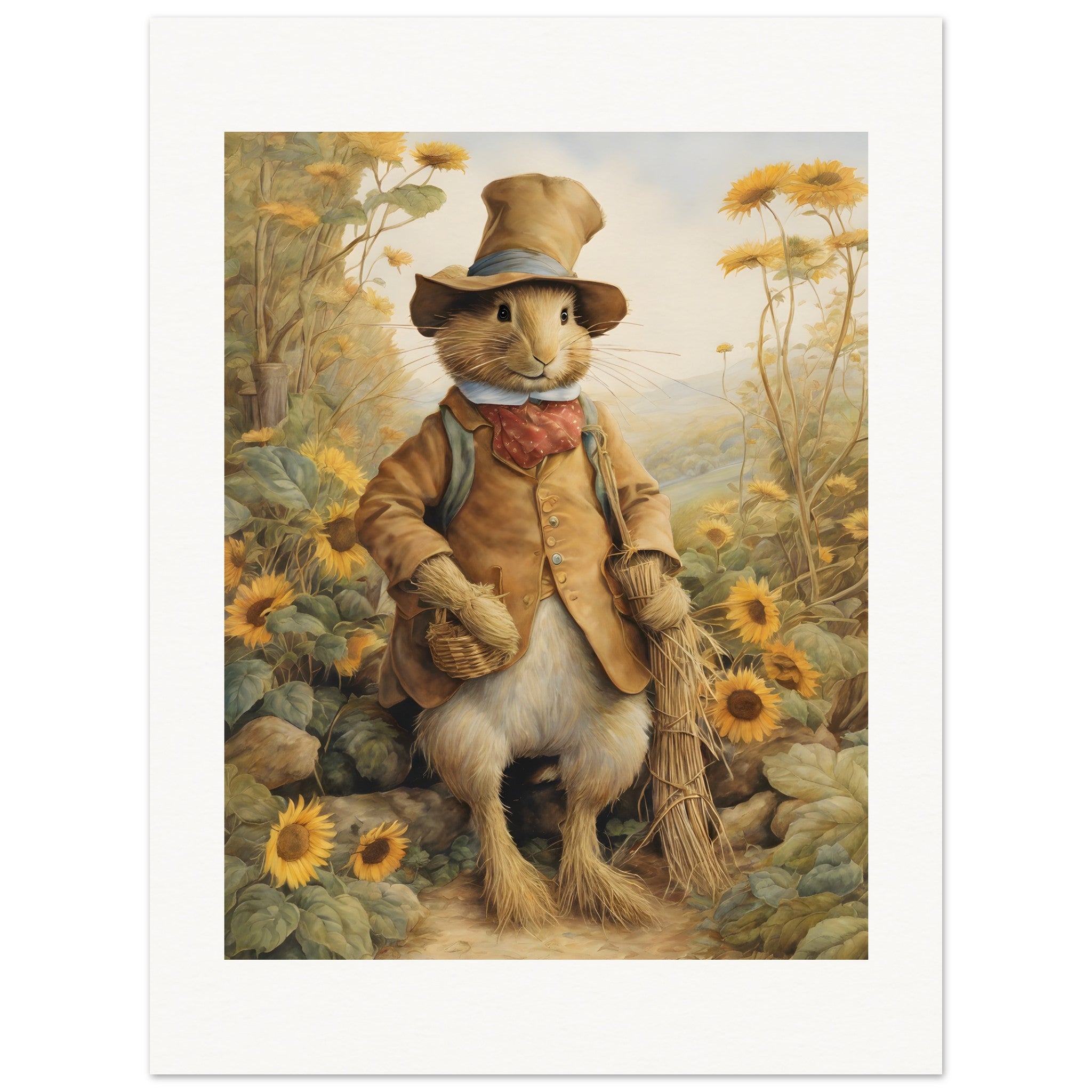 Entzückende Geschichten, zarte britische Aquarelle, Vogelscheuche - Poster