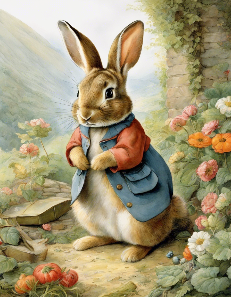 Charmante Geschichten, zarte britische Aquarelle, Hase - poster