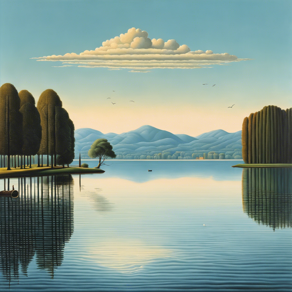 Belgischer Surrealismus, Reflexionen am See - Poster