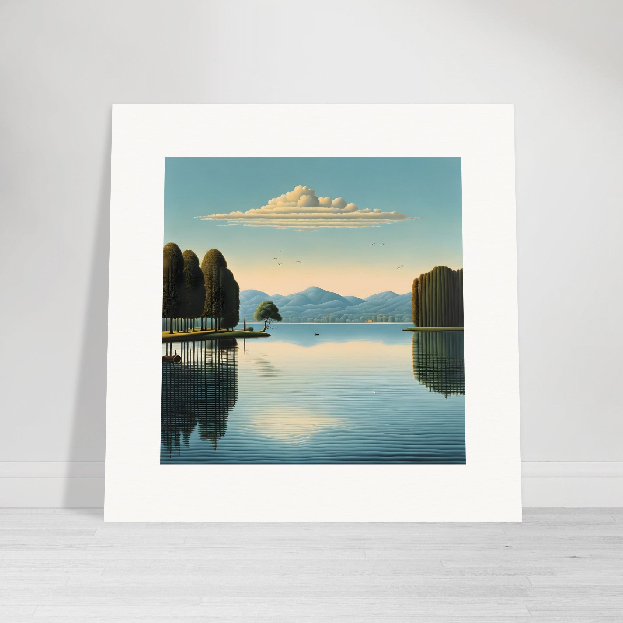 Belgischer Surrealismus, Reflexionen am See - Poster