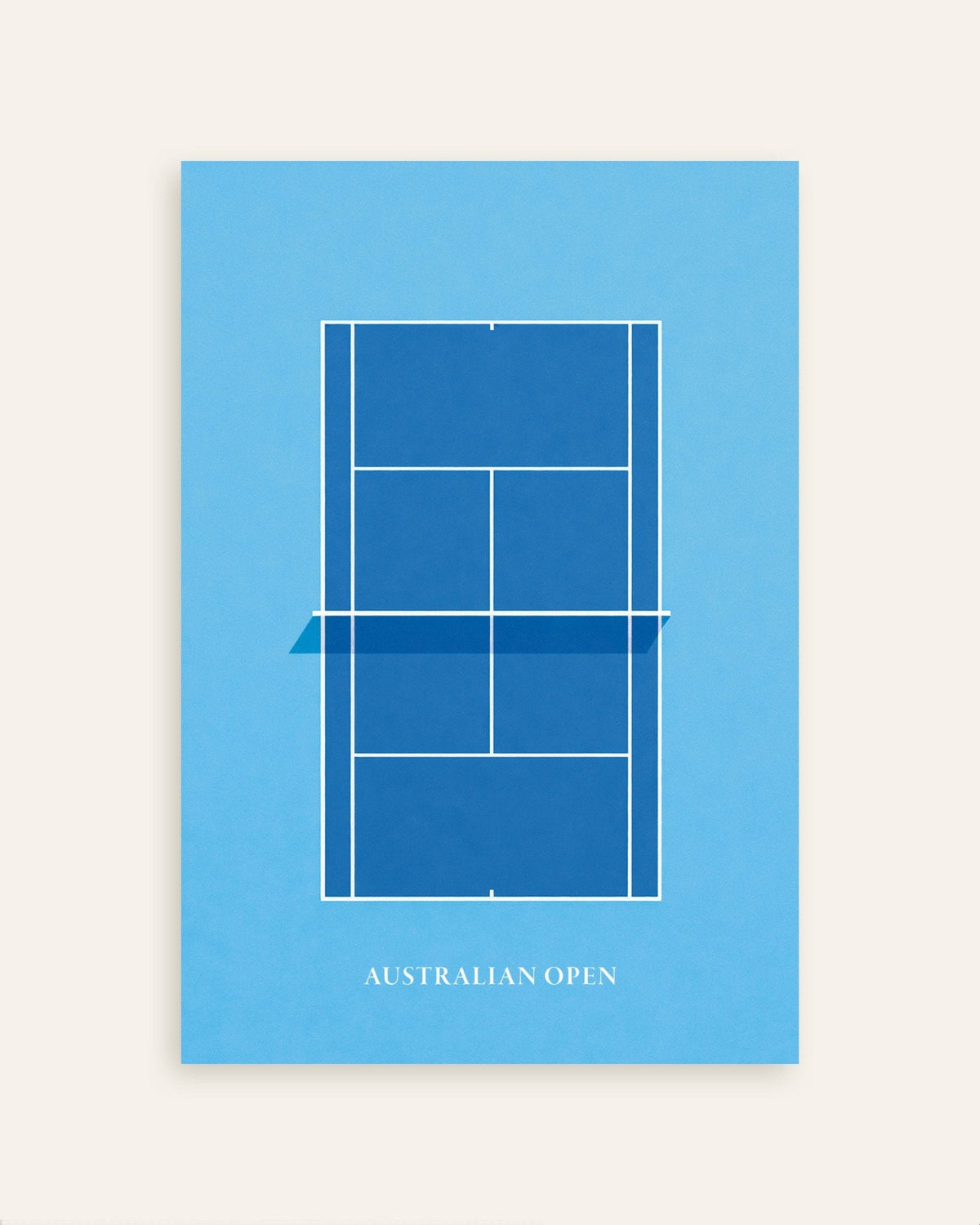 Poster Australian-Open-Tennisposter – minimalistisches blaues Tennisplatz-Poster, Vorschaubild