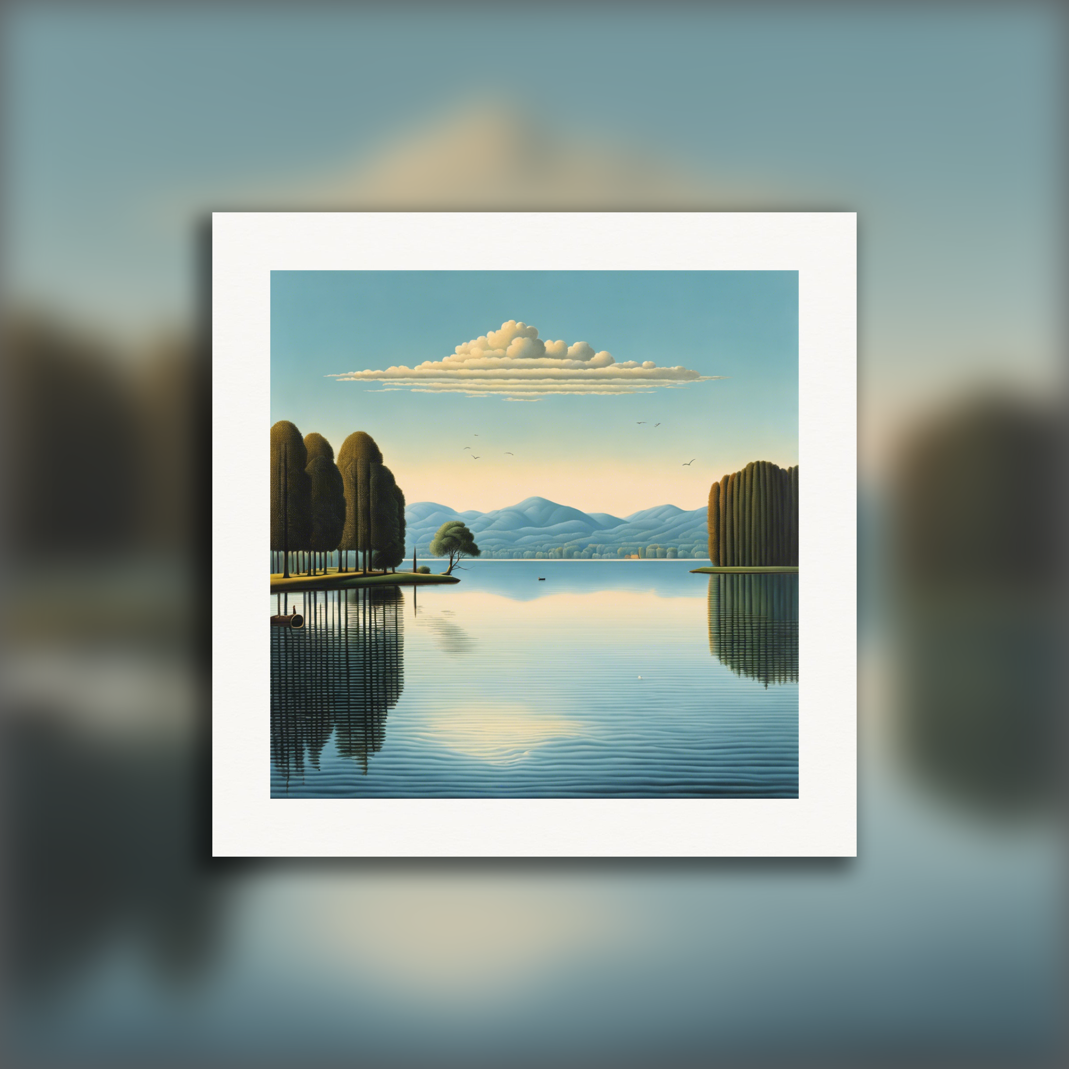 Belgischer Surrealismus, Reflexionen am See - Poster
