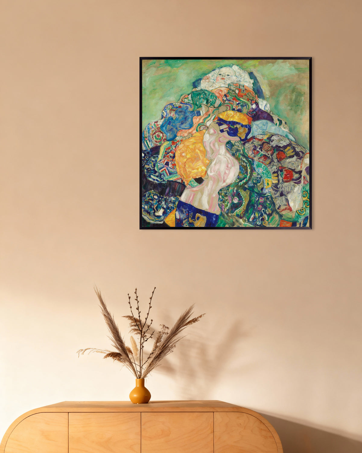 Poster Baby (Wiege) (1917–1918) von Gustav Klimt mit Metallrahmen