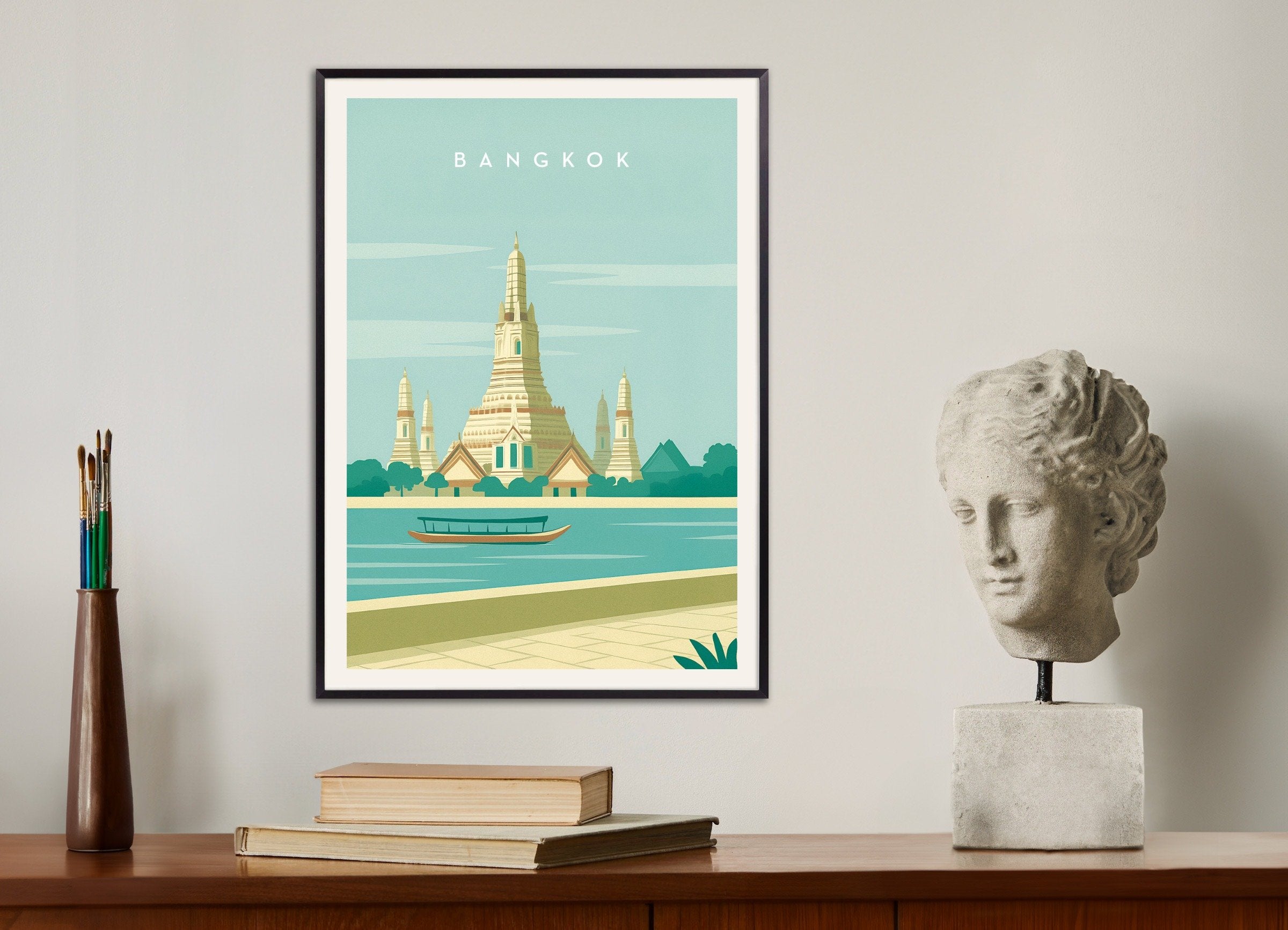Poster of Bangkok Wall Art Print, with metal frame