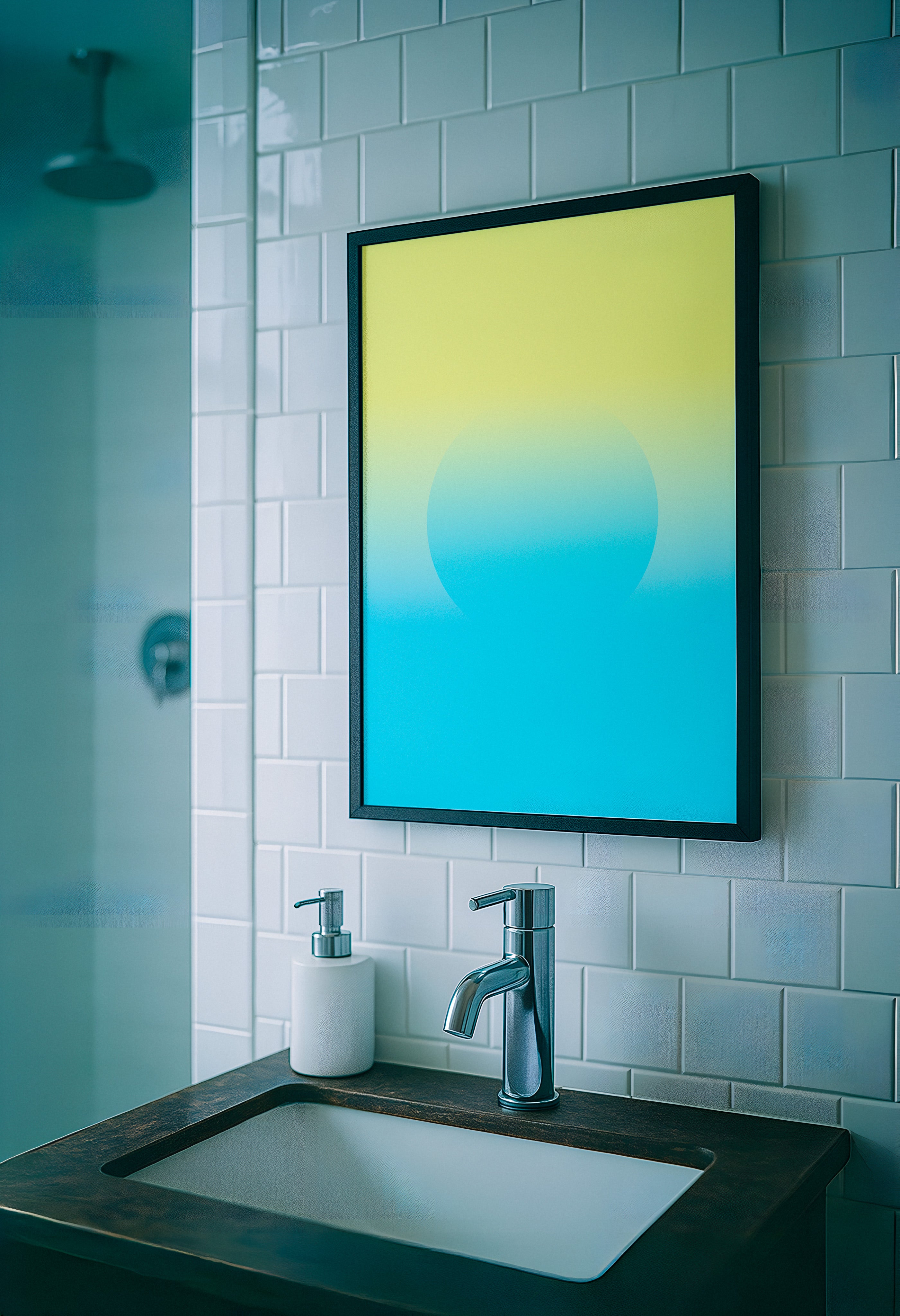 Stille ist Gold und Blau - Abstraktes Farbverlauf Plakat Poster