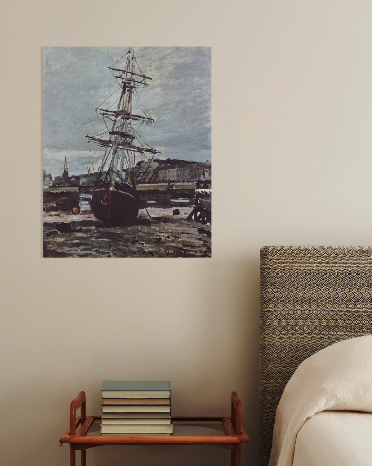 Poster Gestrandetes Boot in Fécamp (1868) von Claude Monet