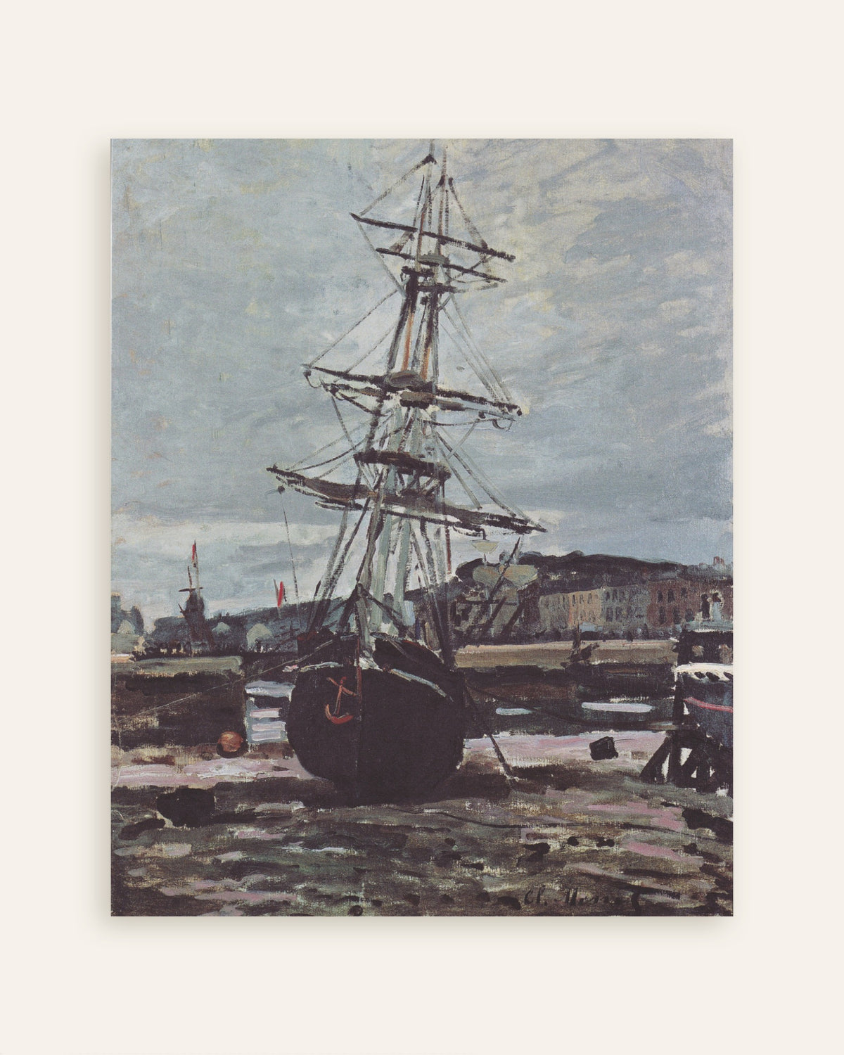 Poster Gestrandetes Boot in Fécamp (1868) von Claude Monet, Vorschaubild