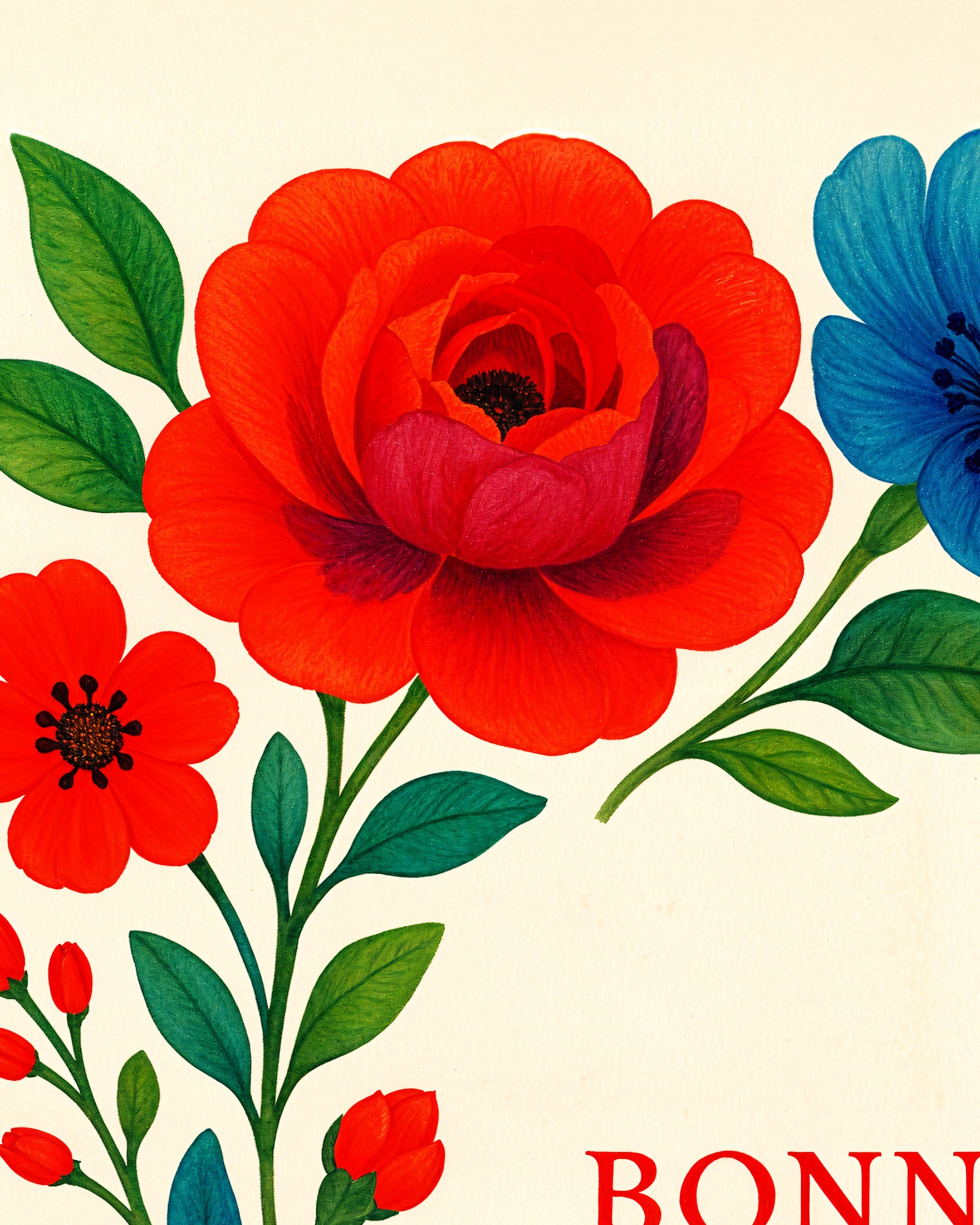 Alles Gute zum Feiertag, geliebte Mama – Französischer Muttertagsdruck Poster