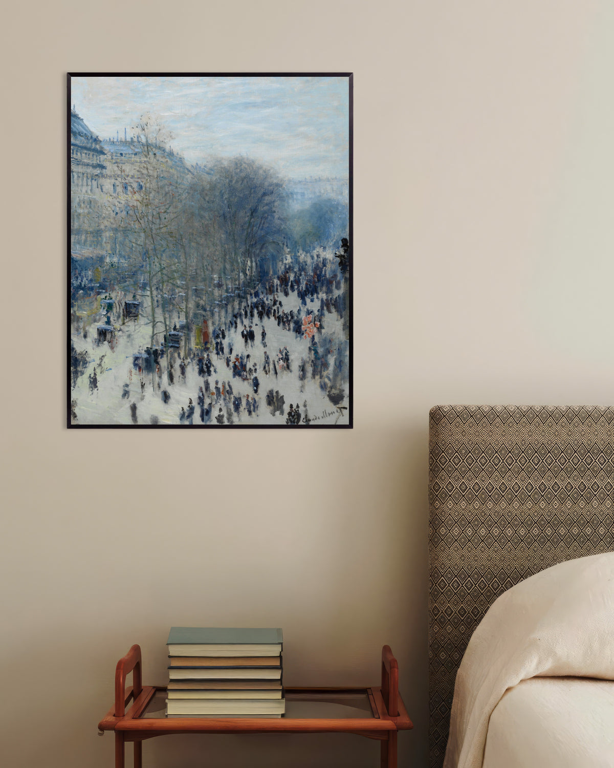 Poster Boulevard des Capucines (1873–1874) von Claude Monet mit Metallrahmen