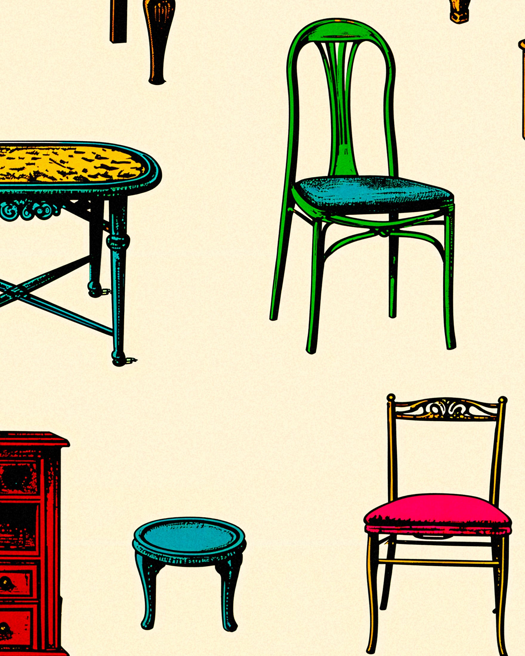 Flohmarkt posters, Einrichtungsstücke und Dekor – posters