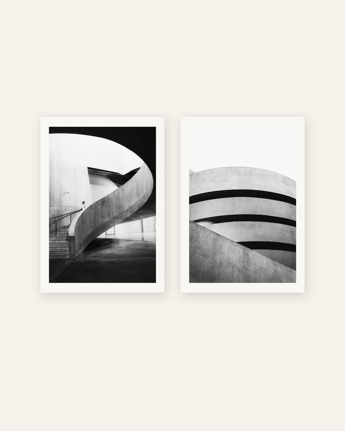 Brutalismus Poster 2er-Set: Kurven aus Beton, ohne Rahmen