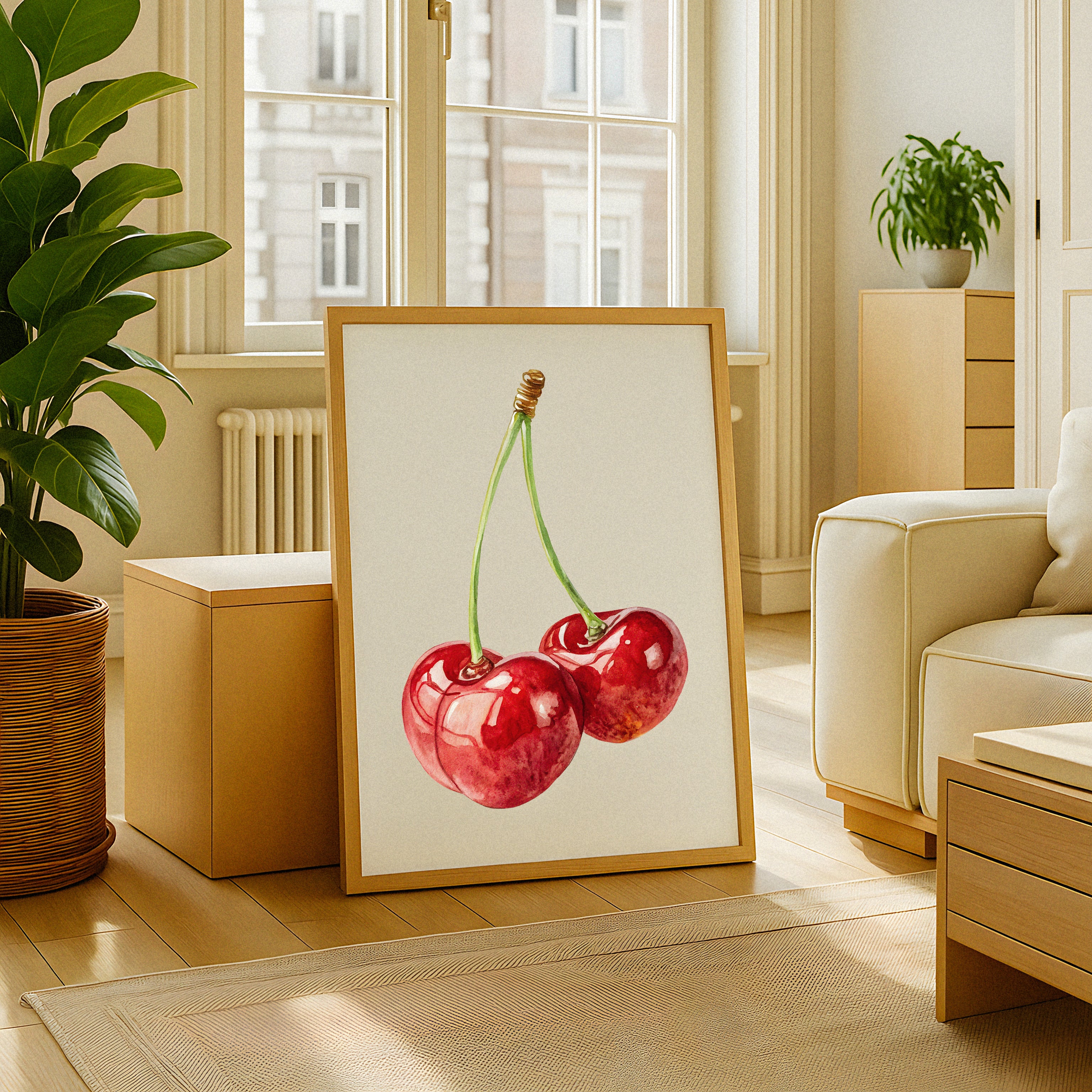 Aquarell Kirsch Plakat – Obst Wanddeko Poster