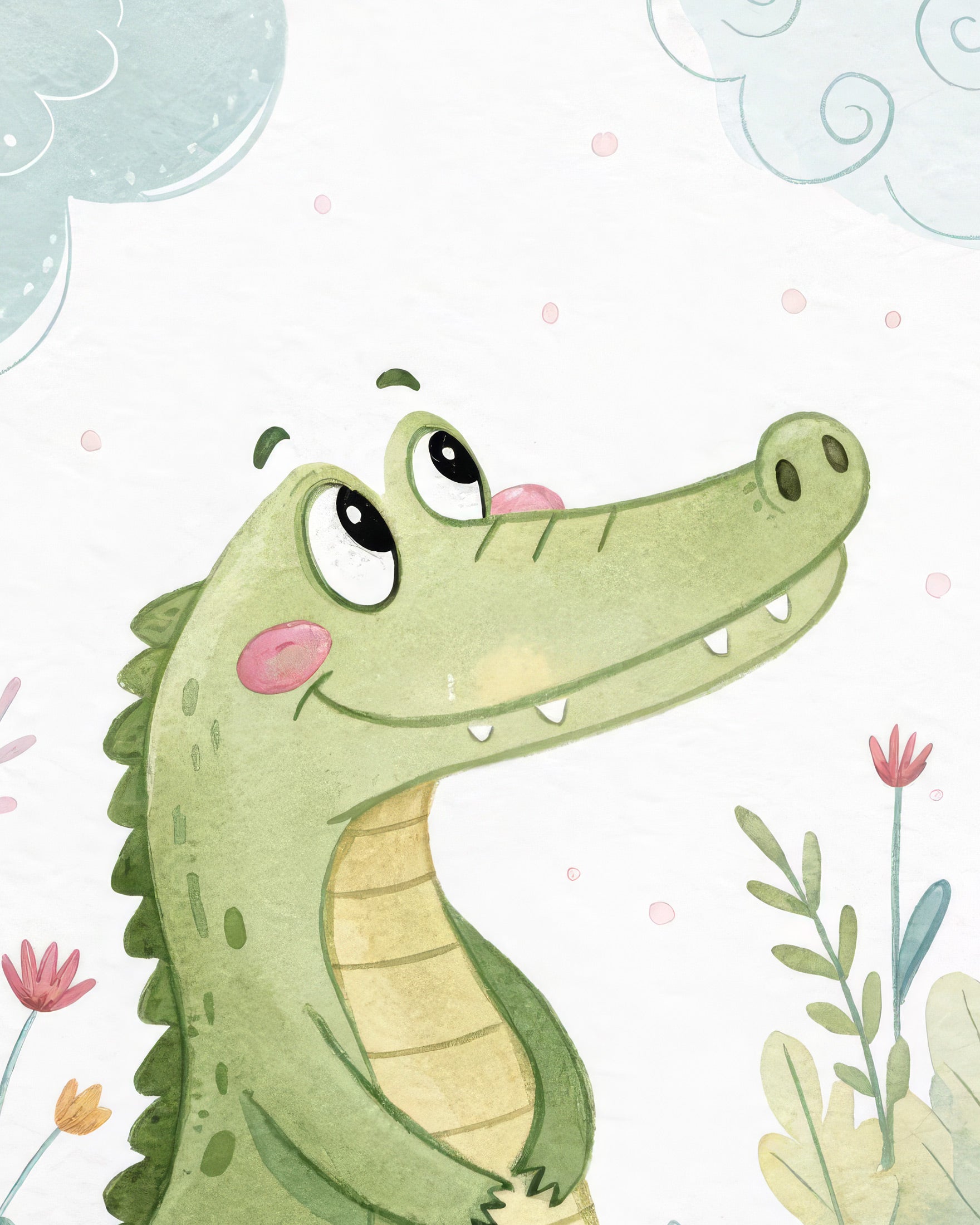 Krokodil Poster - Safari Kinderzimmer Wandplakat