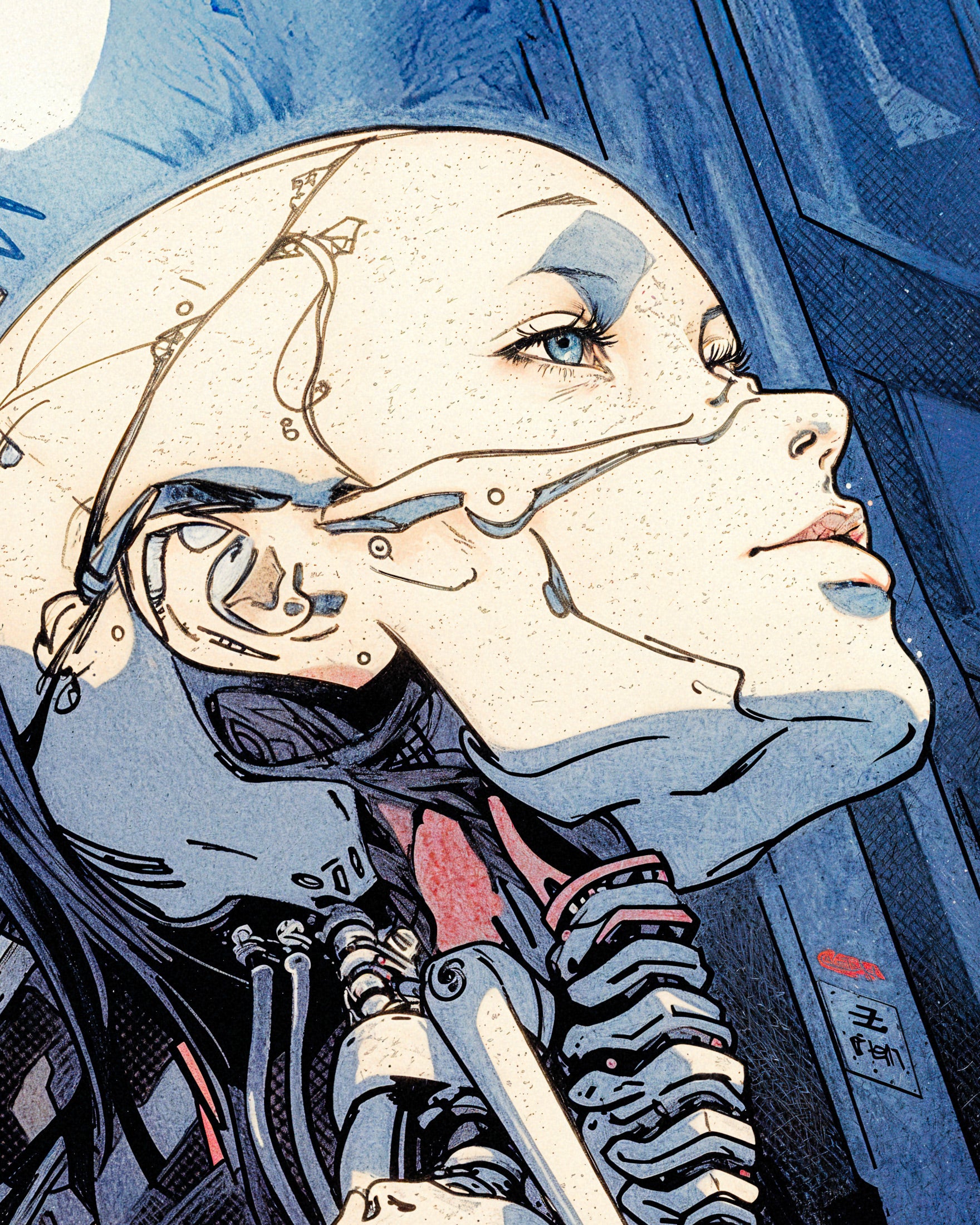 Cyberpunk, Manga weiblicher Roboter - poster
