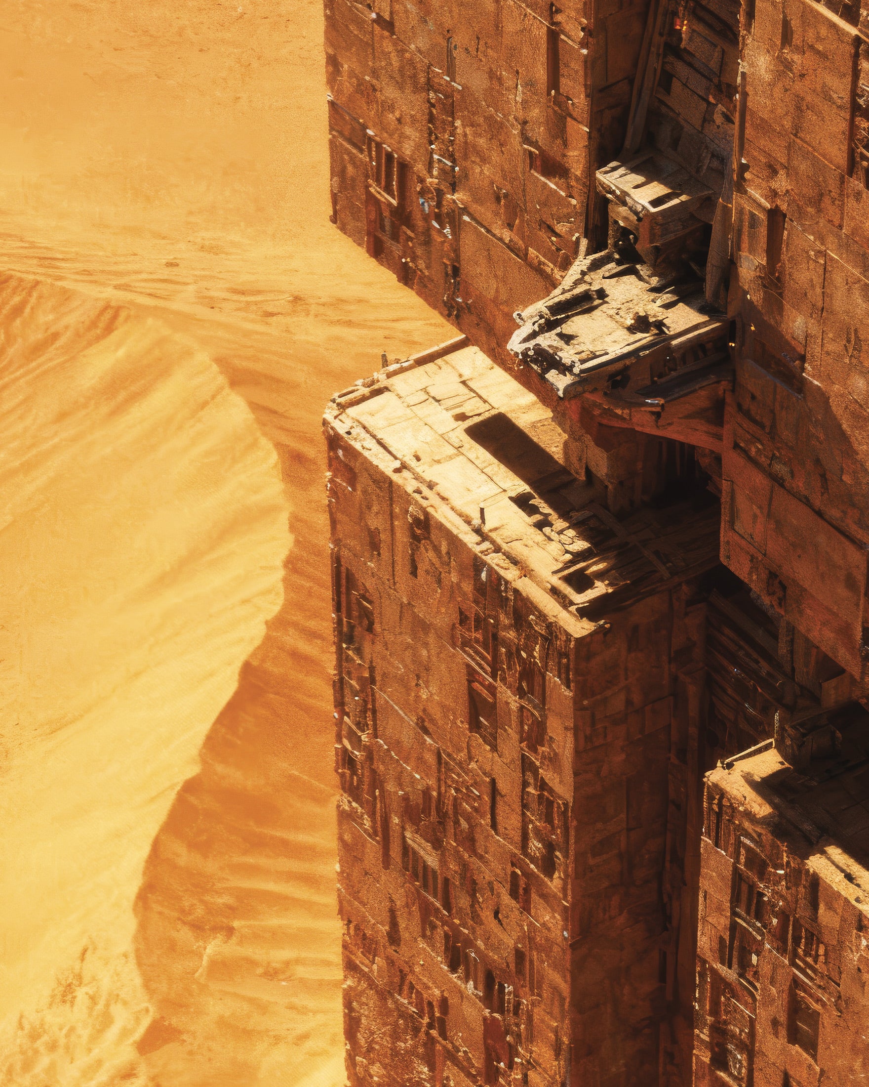 Wüstenfestung Poster, Dune, Sci-Fi Mega-Bauwerk Kunstdruck
