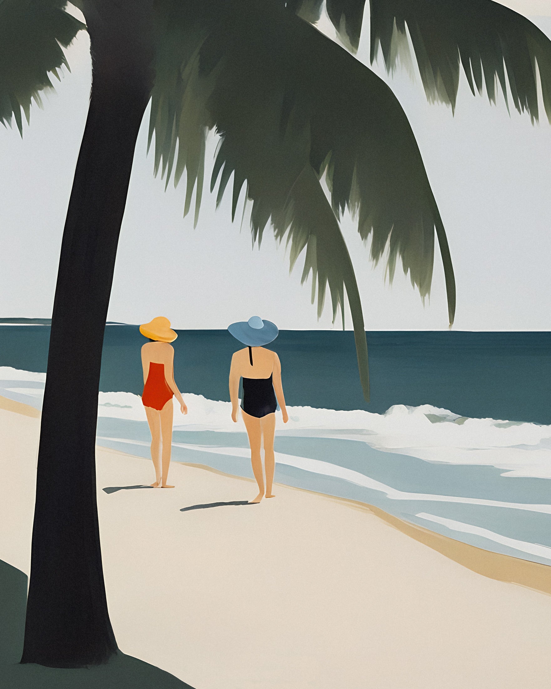 Émilie & Natacha am Strand - Tropisches Paradies Plakat Poster