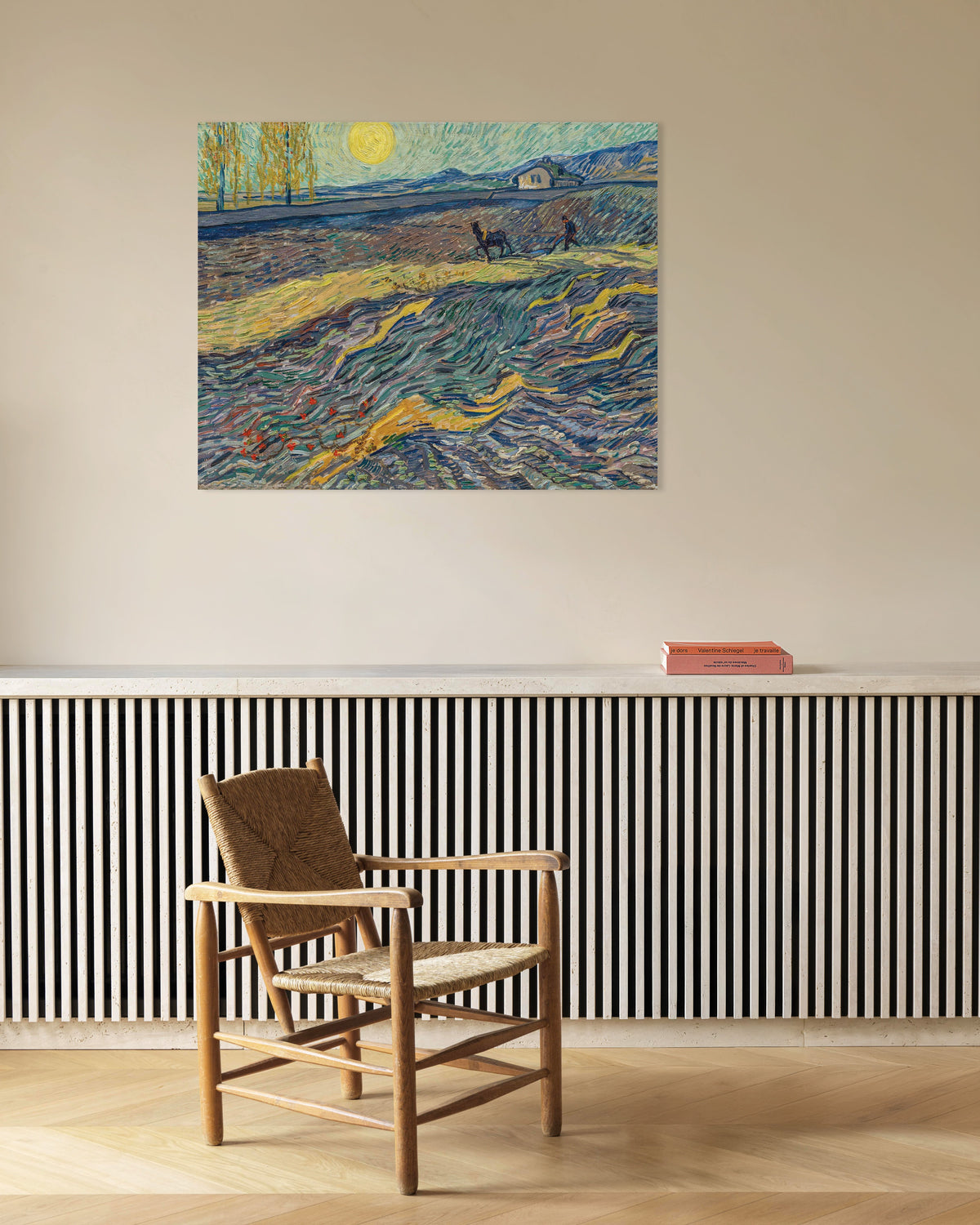 Poster „Eingeschlossenes Feld mit Pflüger (1889) von Vincent van Gogh“
