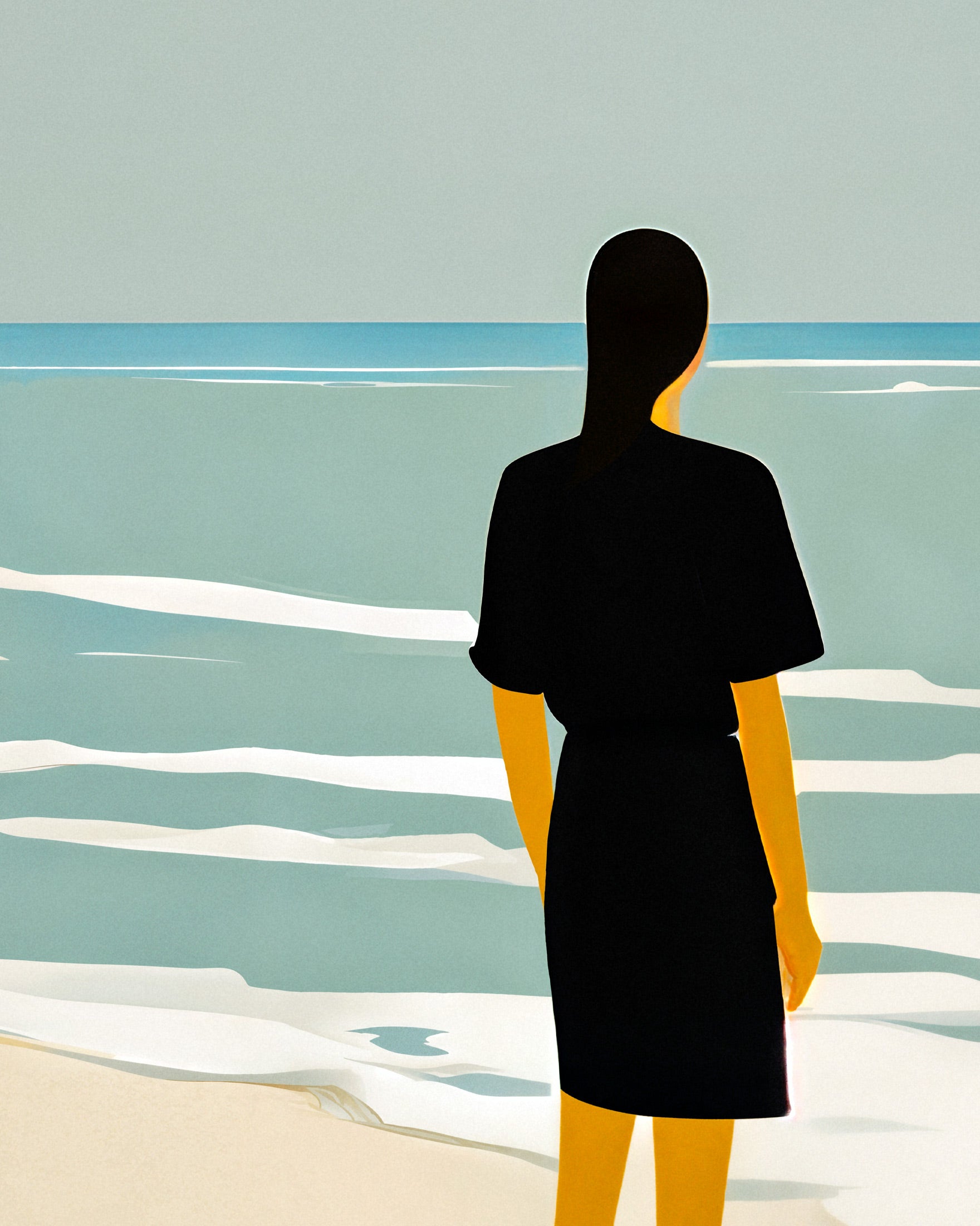 Erika am Strand - Plakat Poster