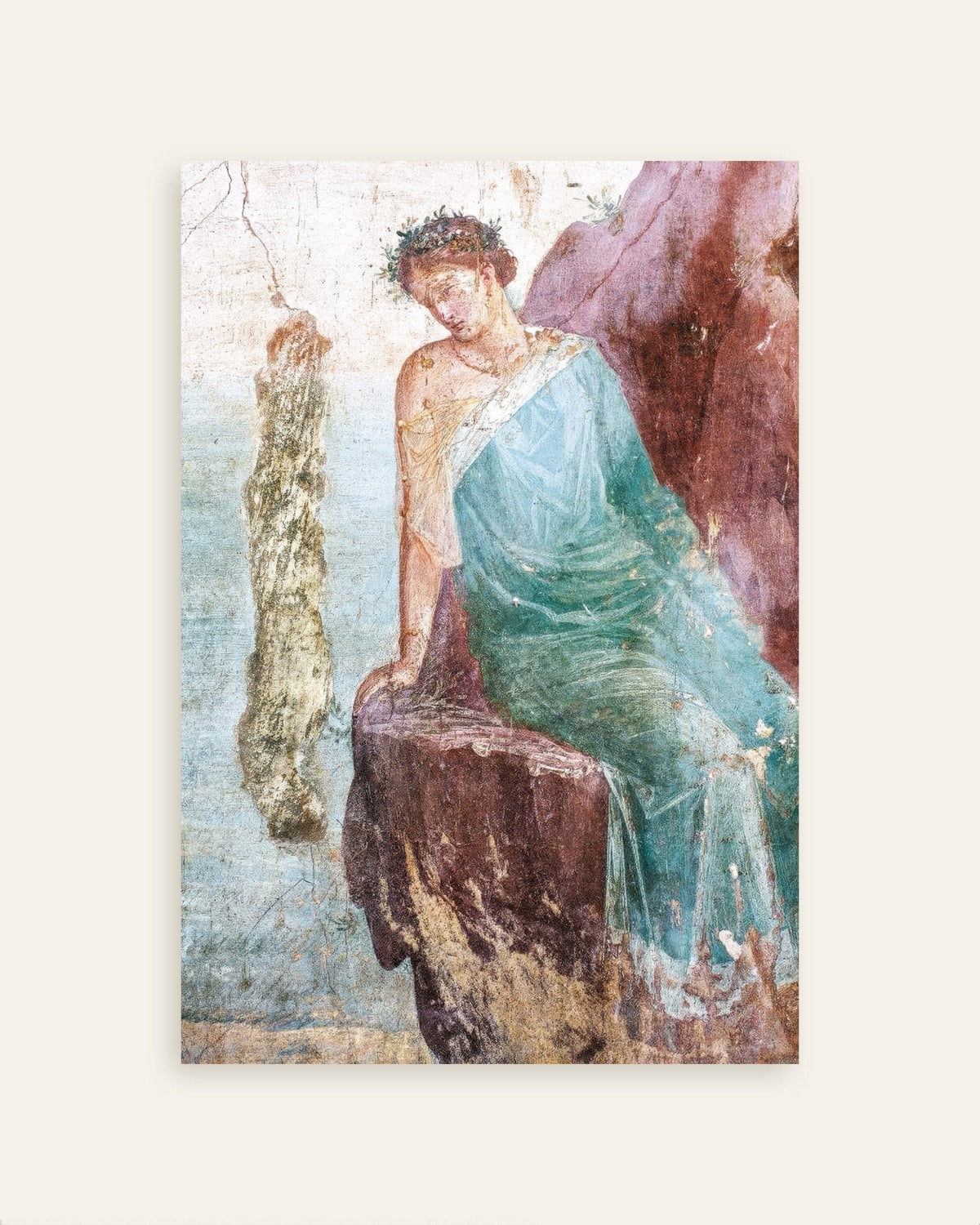 Poster mit dem Detail des Freskos vom Sturz des Ikarus aus Pompeji
