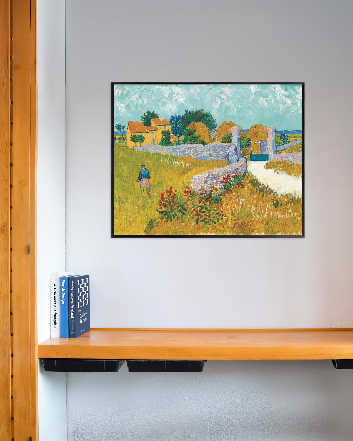 Poster Bauernhaus in der Provence (1888) von Vincent van Gogh, mit Metallrahmen