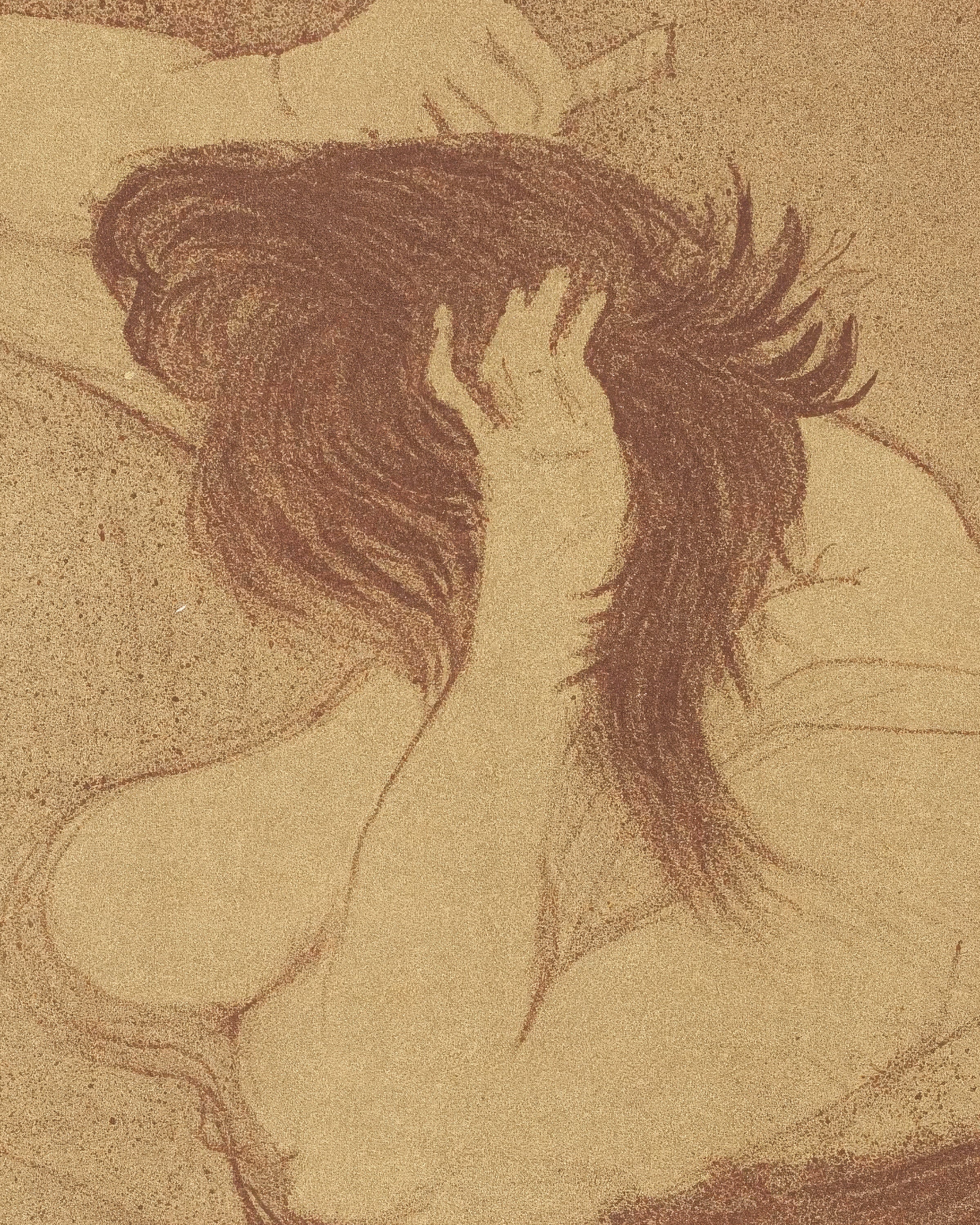 Frau, die sich die Haare kämmt (Femme qui se peigne) (1896) von Henri de Toulouse-Lautrec Poster
