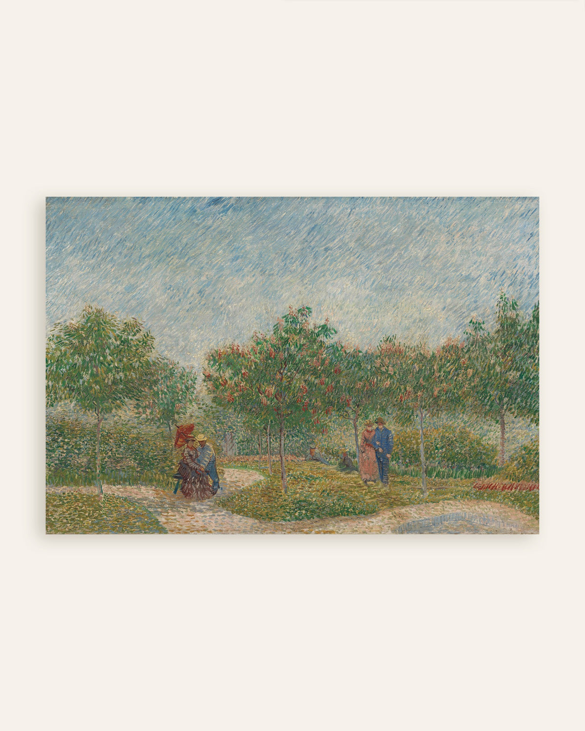 Poster mit „Garten mit sich umwerbenden Paaren, Square Saint-Pierre (1887) von Vincent van Gogh“, Miniaturansicht