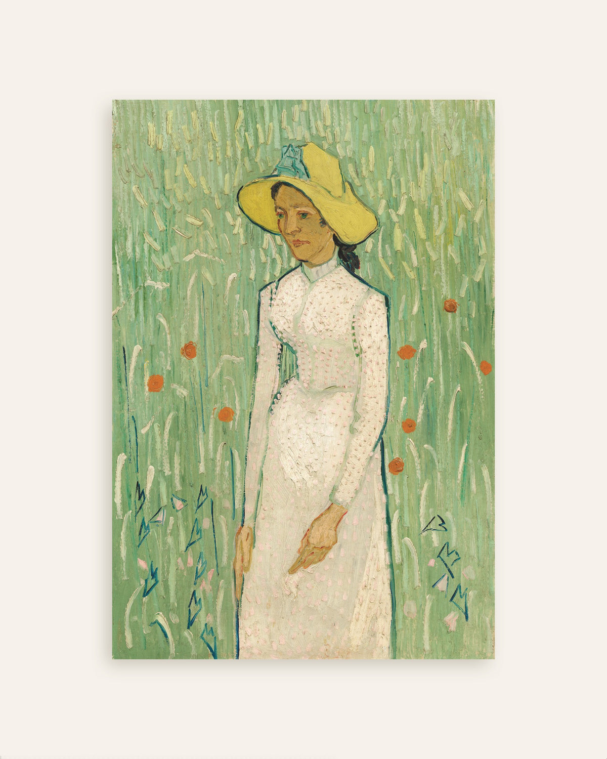 Poster von Mädchen in Weiß (1890) von Vincent van Gogh, Miniaturansicht