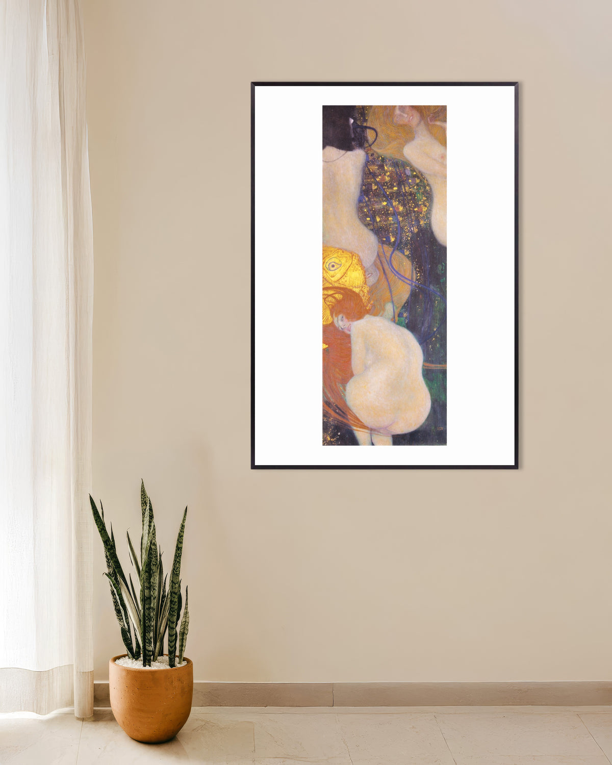 Poster Goldfische (1901–1902) von Gustav Klimt mit Metallrahmen