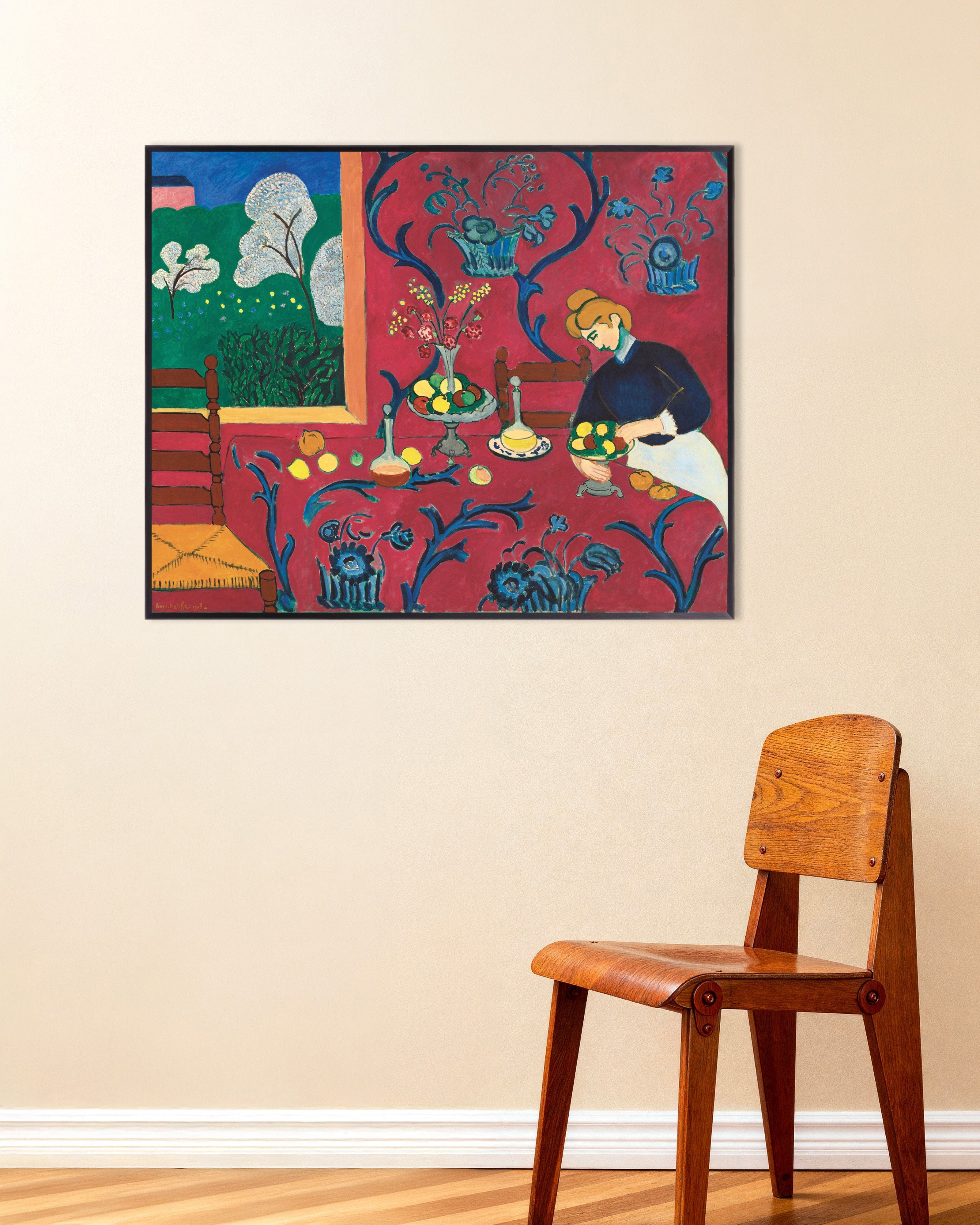 Poster of Harmony in Red (1908) by Henri Matisse - Poster, with metal frame