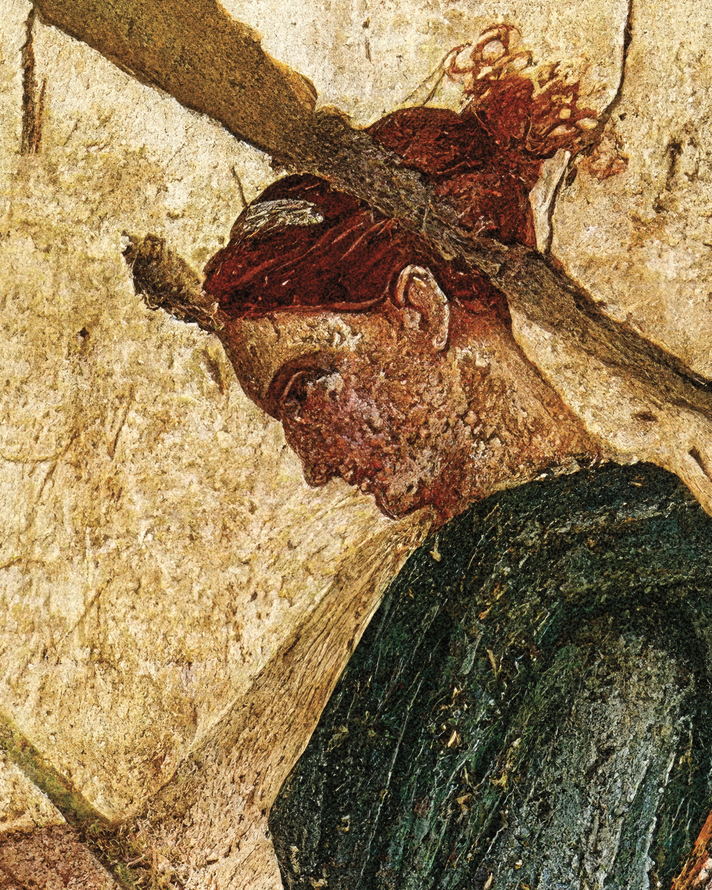 Frau mit Leier Fresko Kunstdruck