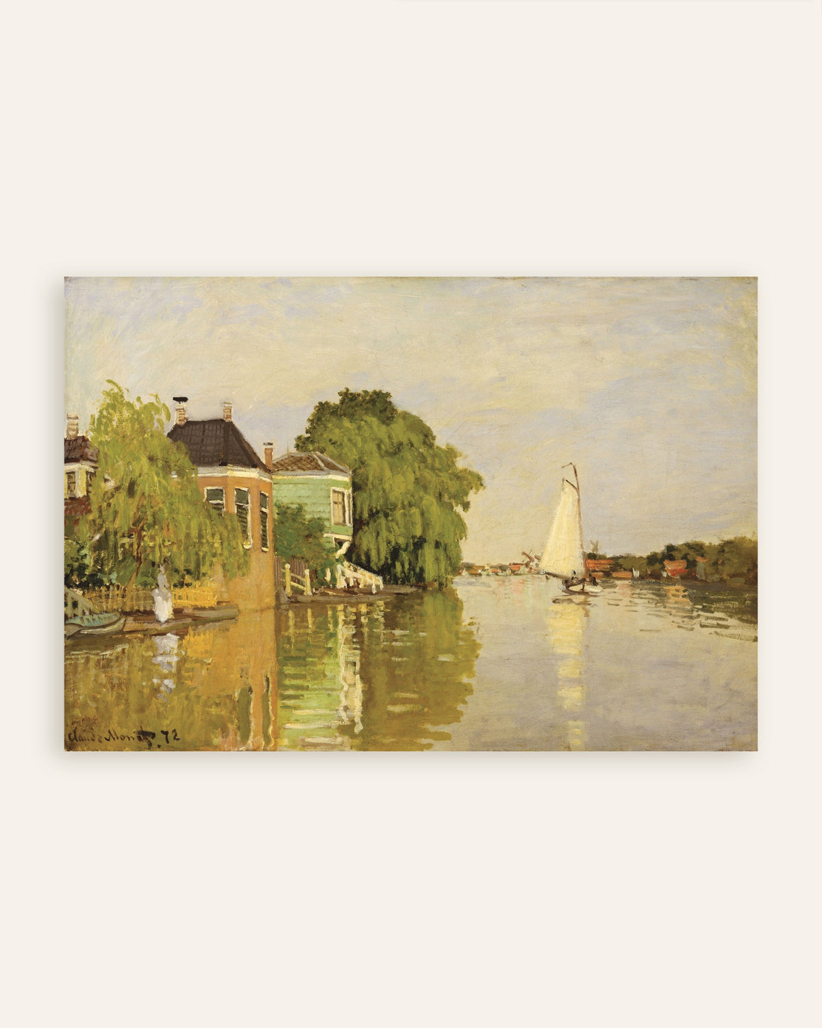 Poster Häuser an der Achterzaan (1871) von Claude Monet, Vorschaubild
