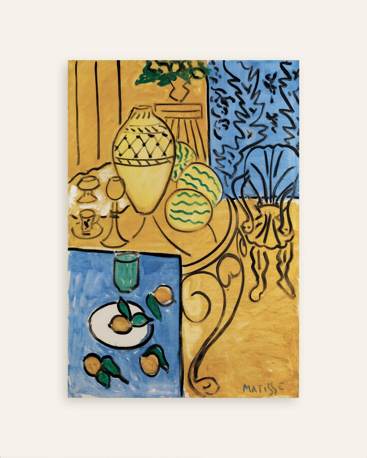 Poster of Interior, yellow & blue (1946) by Henri Matisse - Poster, thumbnail