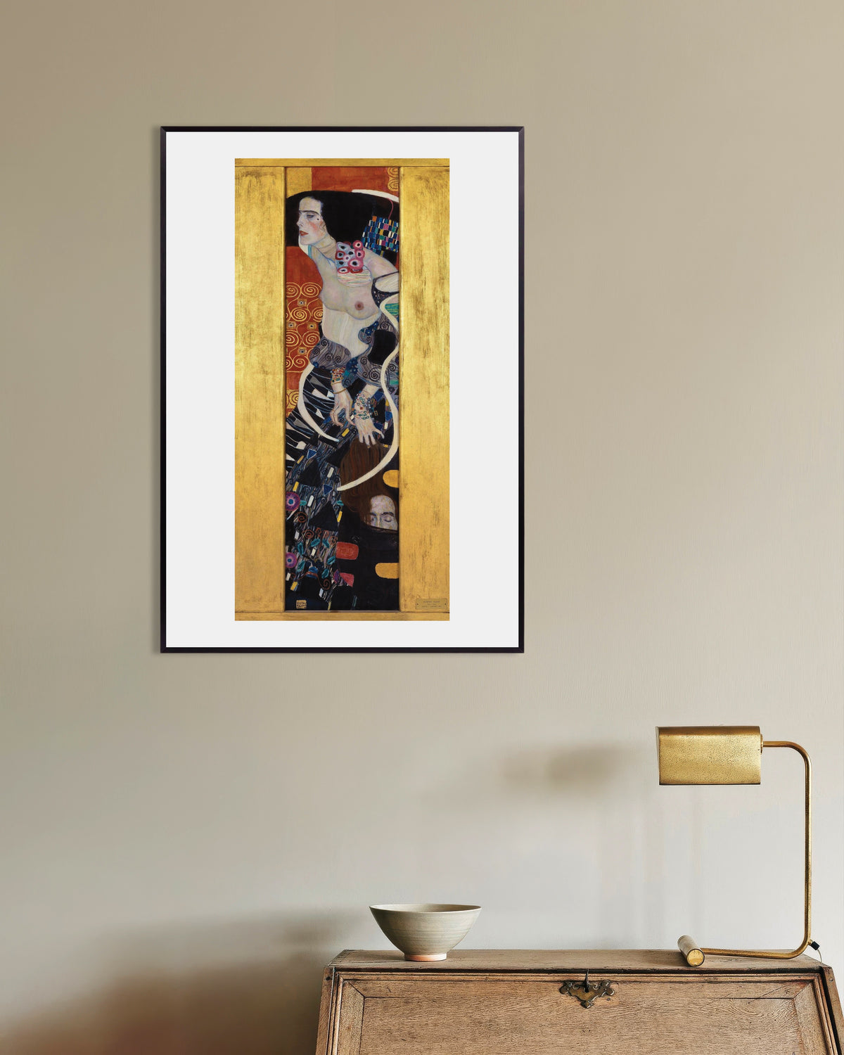 Poster Judith II (1909) von Gustav Klimt mit Metallrahmen