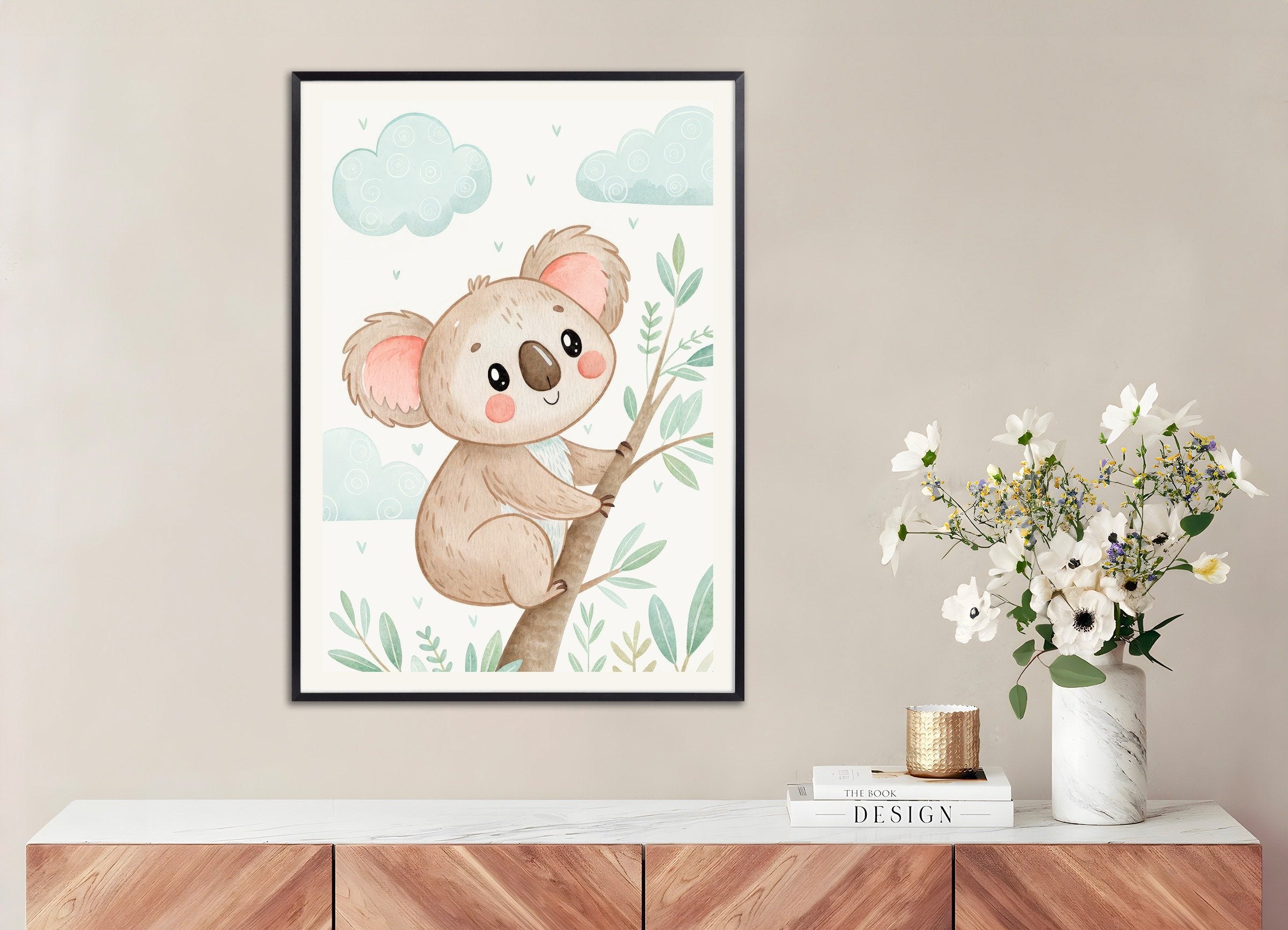 Poster of a Koala, with metal frame